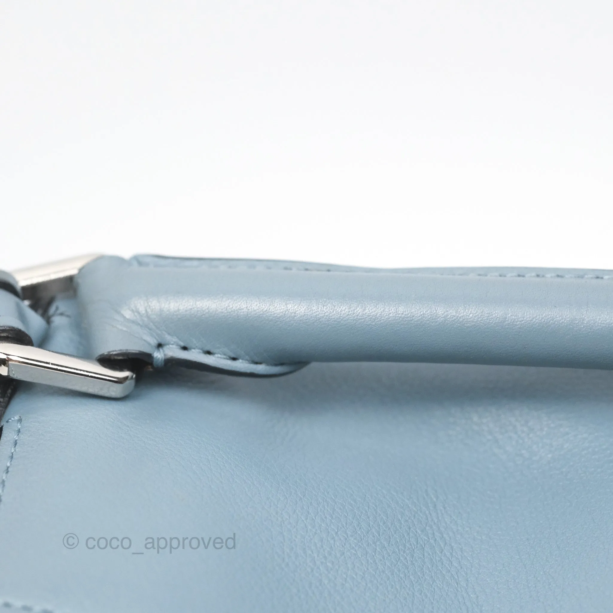 Loewe Medium Puzzle Bag Blue Calfskin Silver Hardware