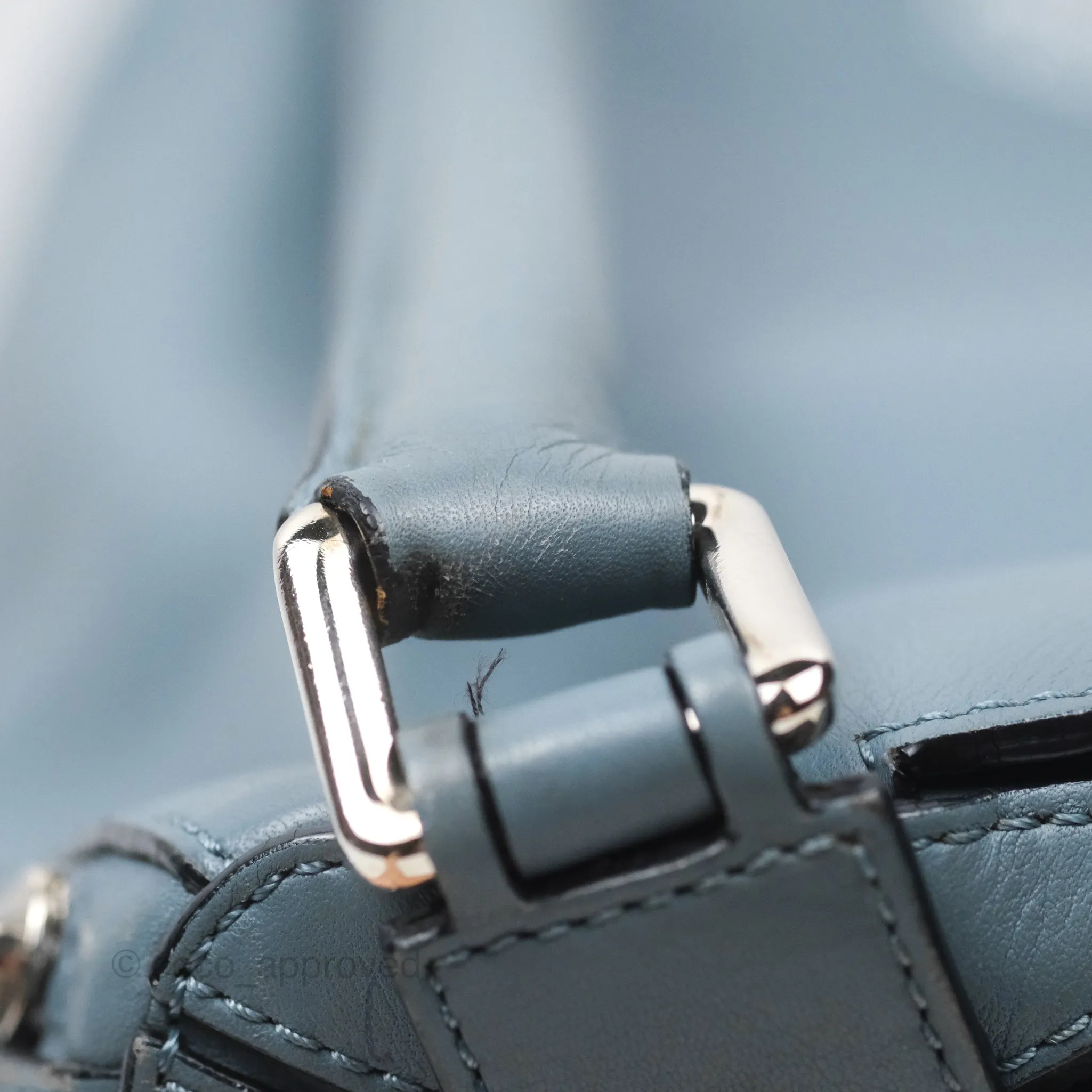 Loewe Medium Puzzle Bag Blue Calfskin Silver Hardware