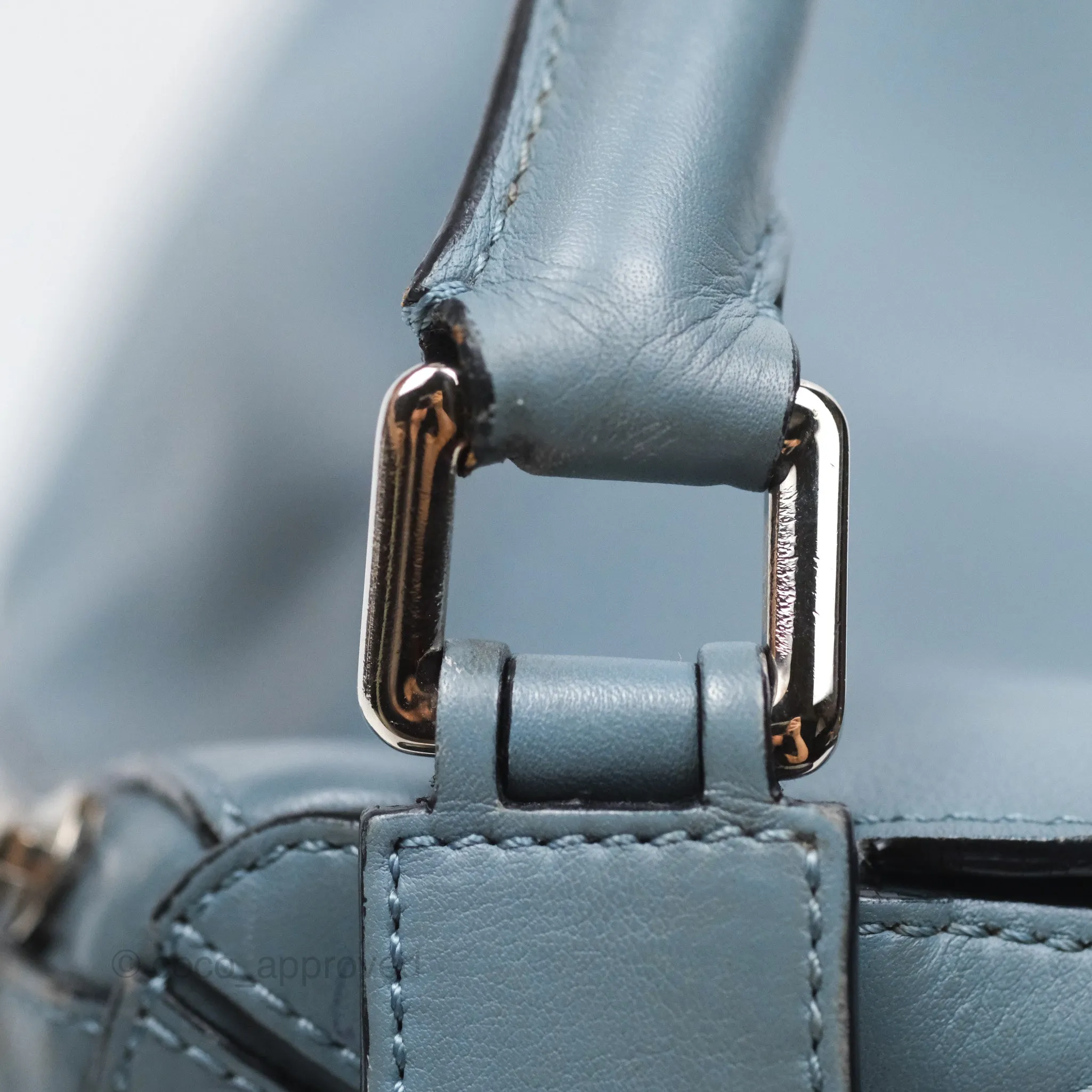 Loewe Medium Puzzle Bag Blue Calfskin Silver Hardware