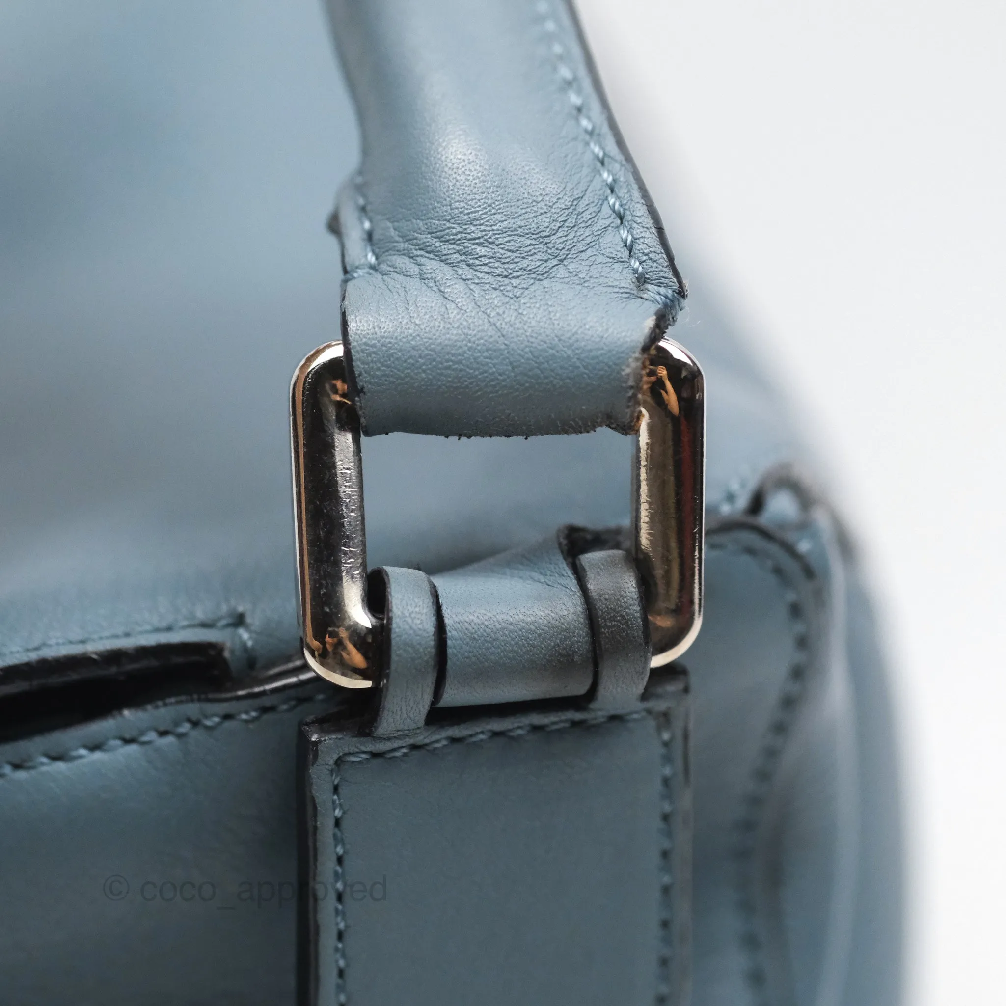 Loewe Medium Puzzle Bag Blue Calfskin Silver Hardware