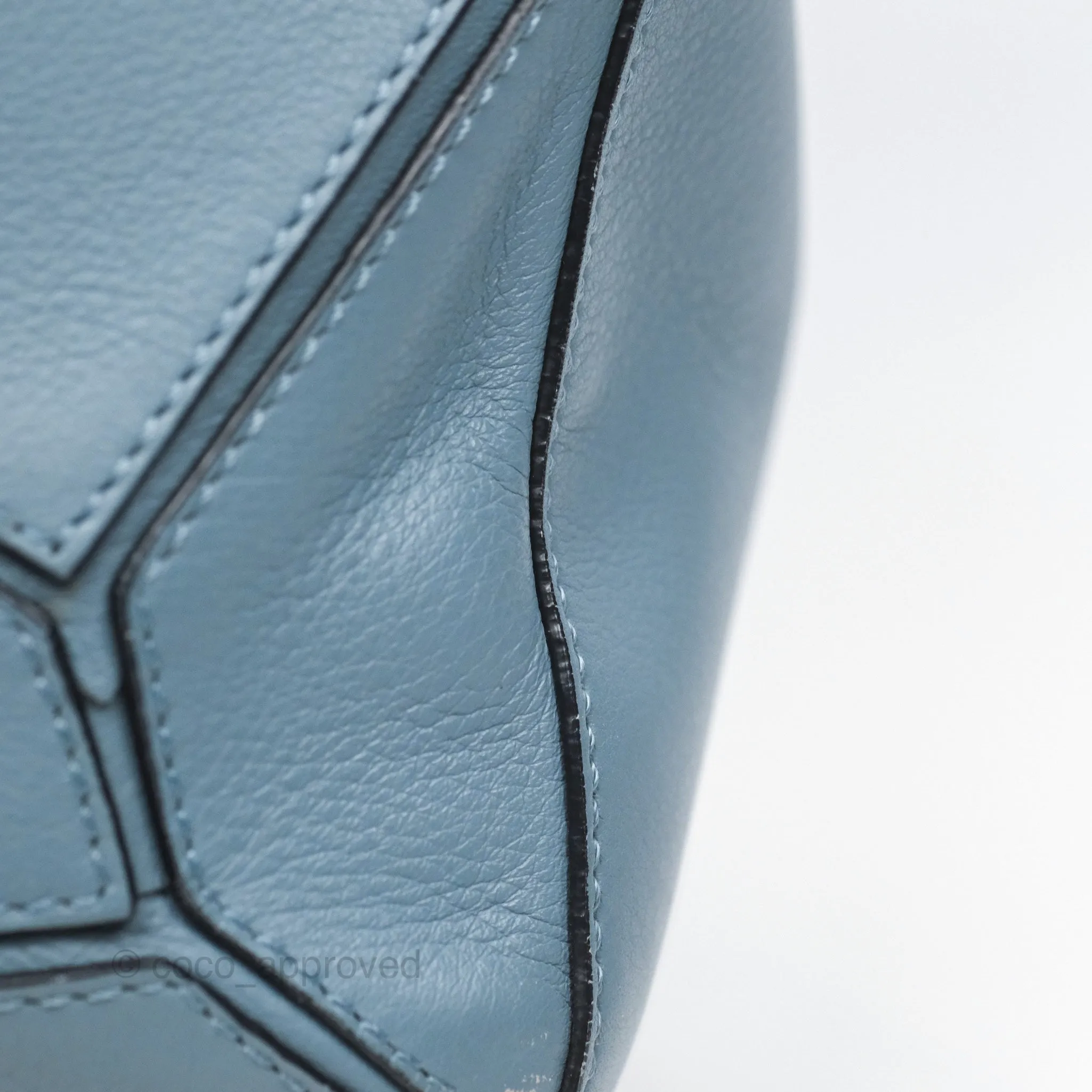 Loewe Medium Puzzle Bag Blue Calfskin Silver Hardware