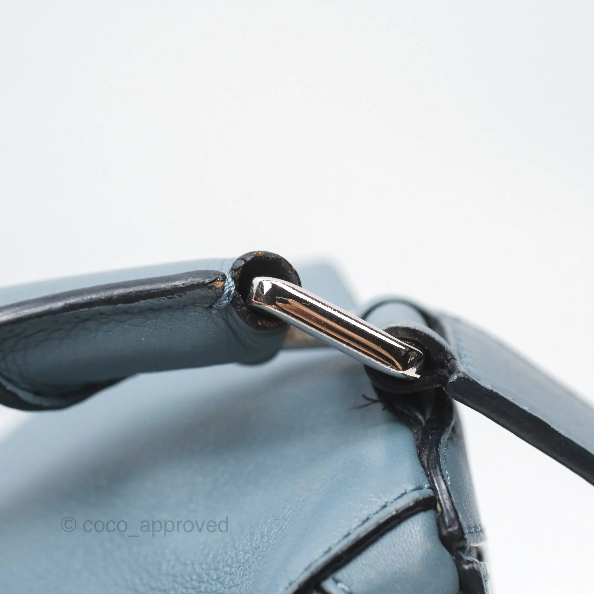 Loewe Medium Puzzle Bag Blue Calfskin Silver Hardware