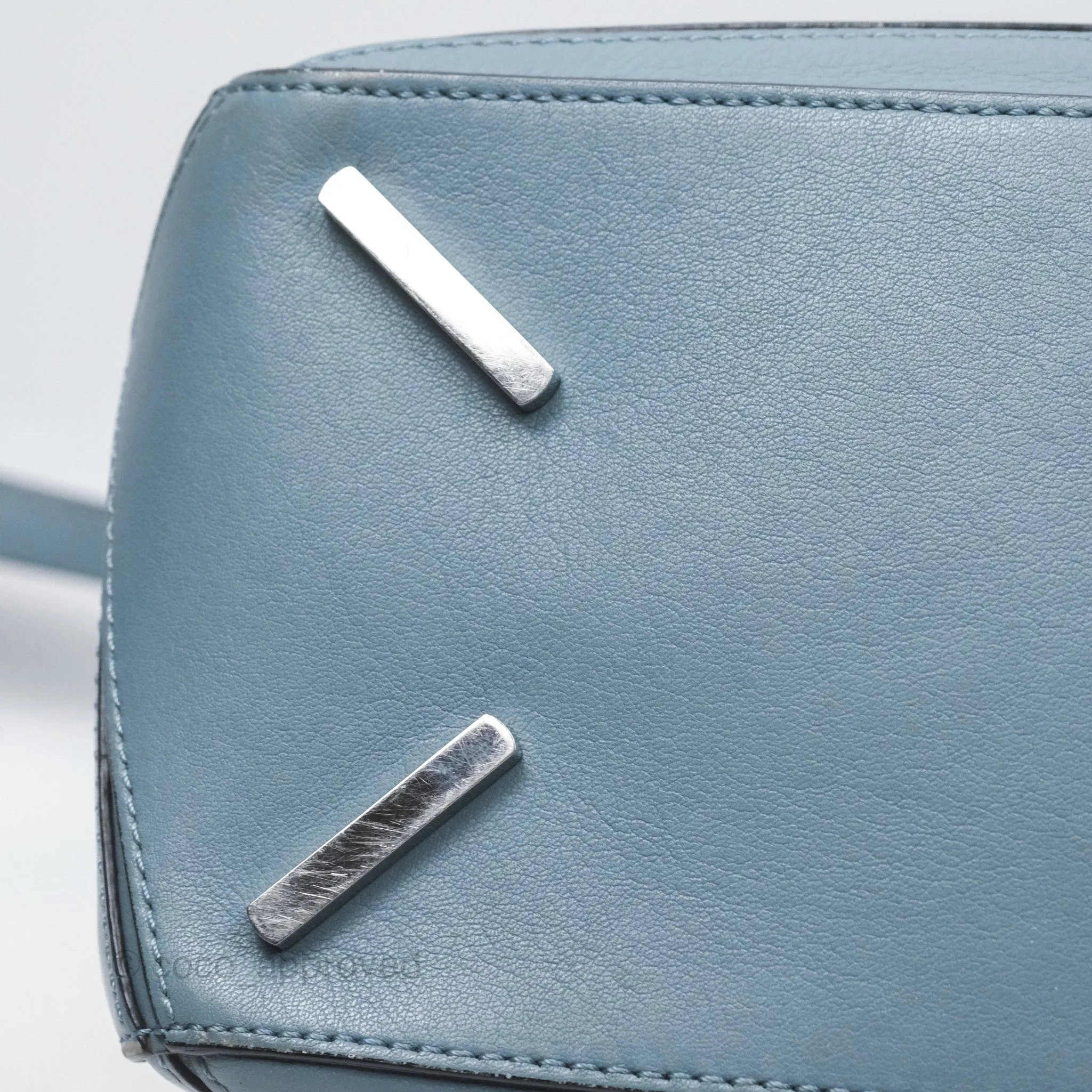 Loewe Medium Puzzle Bag Blue Calfskin Silver Hardware