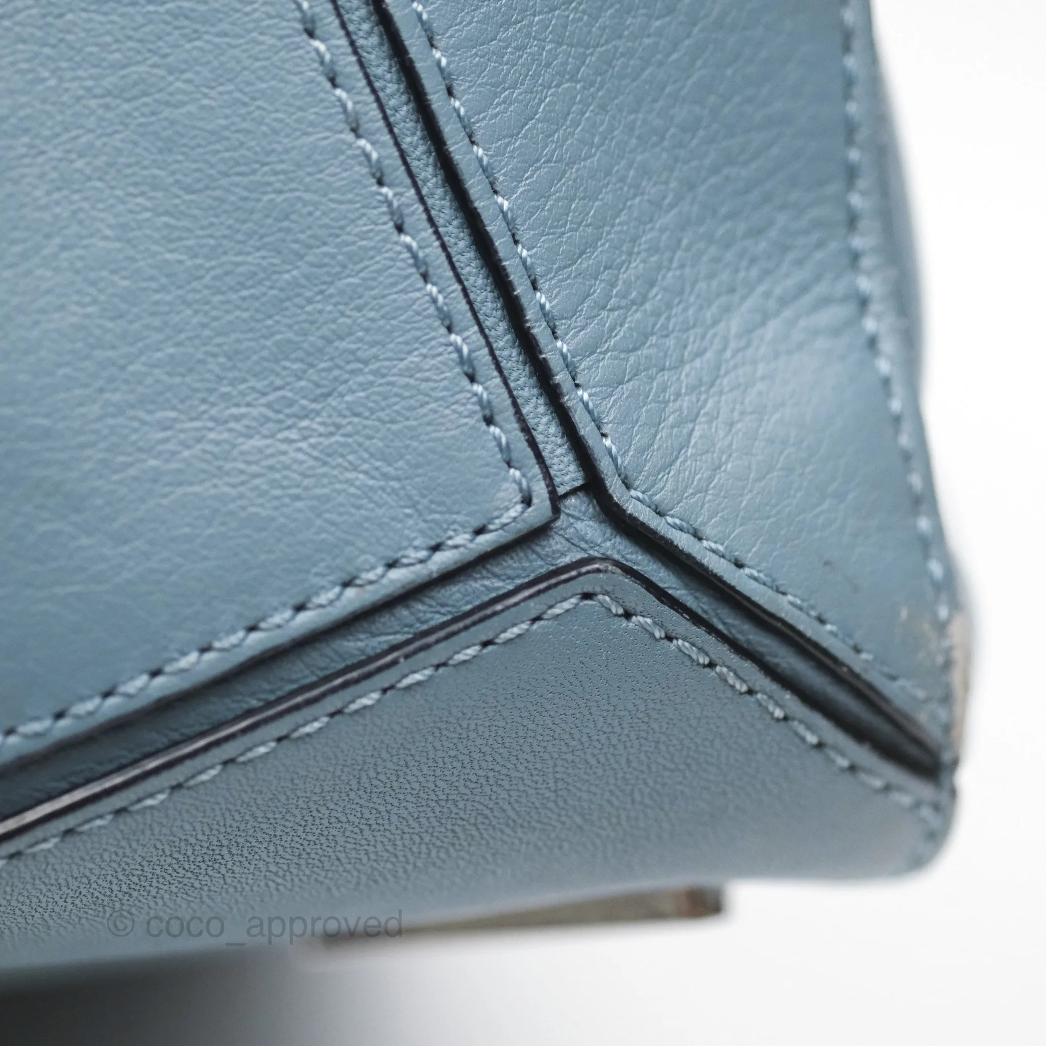 Loewe Medium Puzzle Bag Blue Calfskin Silver Hardware
