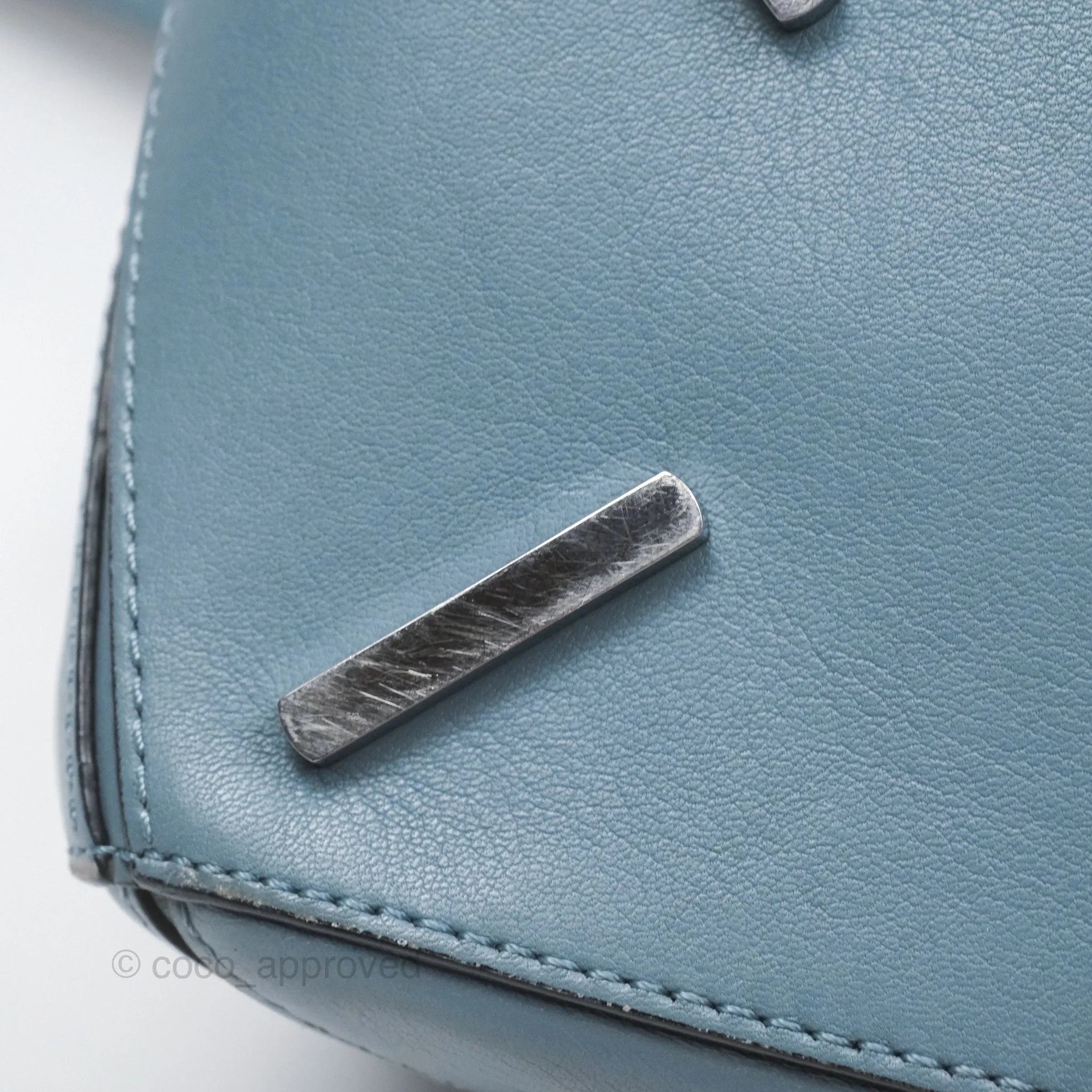 Loewe Medium Puzzle Bag Blue Calfskin Silver Hardware