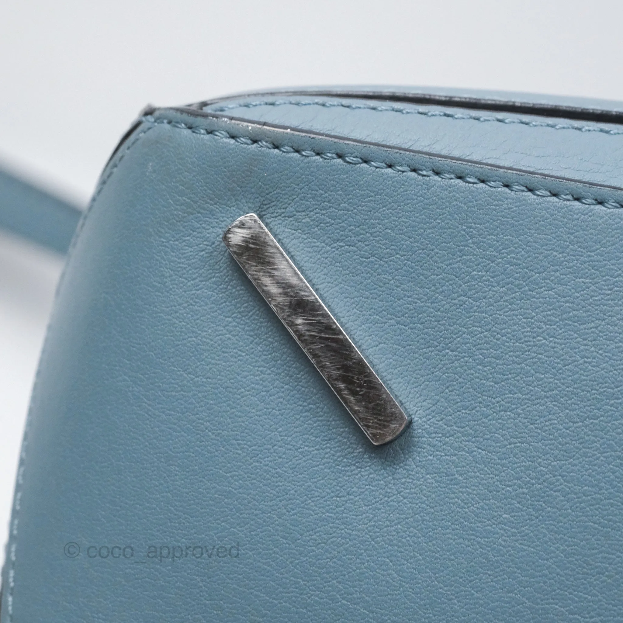Loewe Medium Puzzle Bag Blue Calfskin Silver Hardware