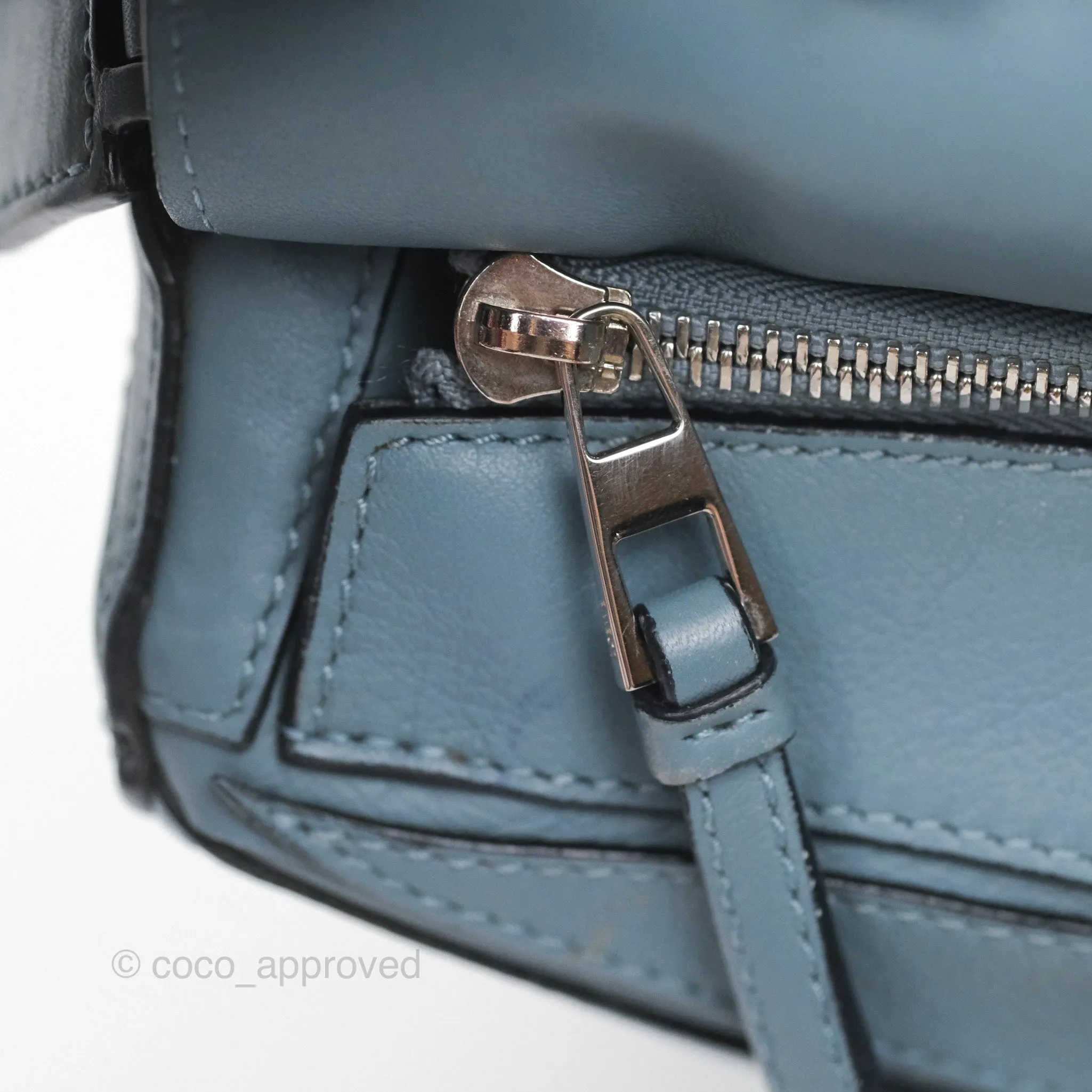 Loewe Medium Puzzle Bag Blue Calfskin Silver Hardware