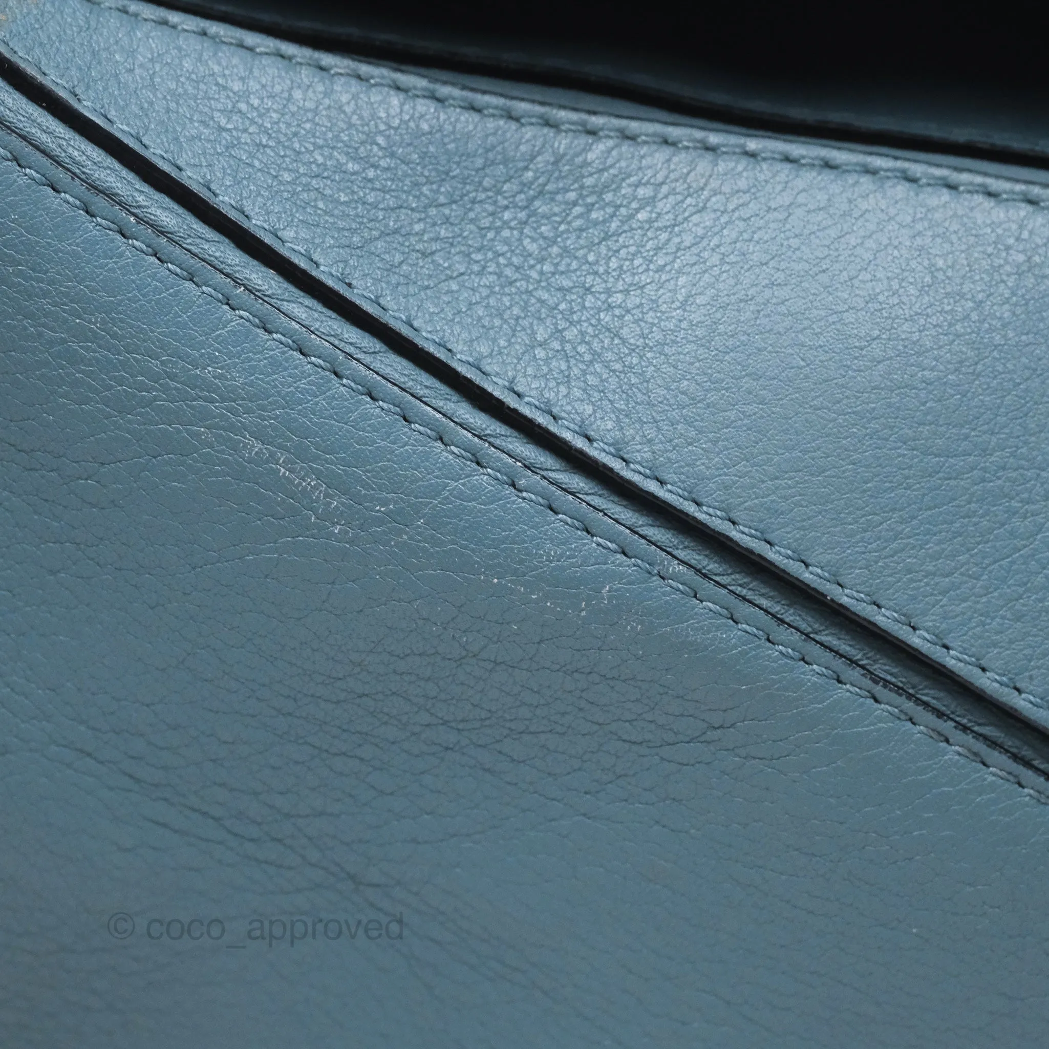 Loewe Medium Puzzle Bag Blue Calfskin Silver Hardware