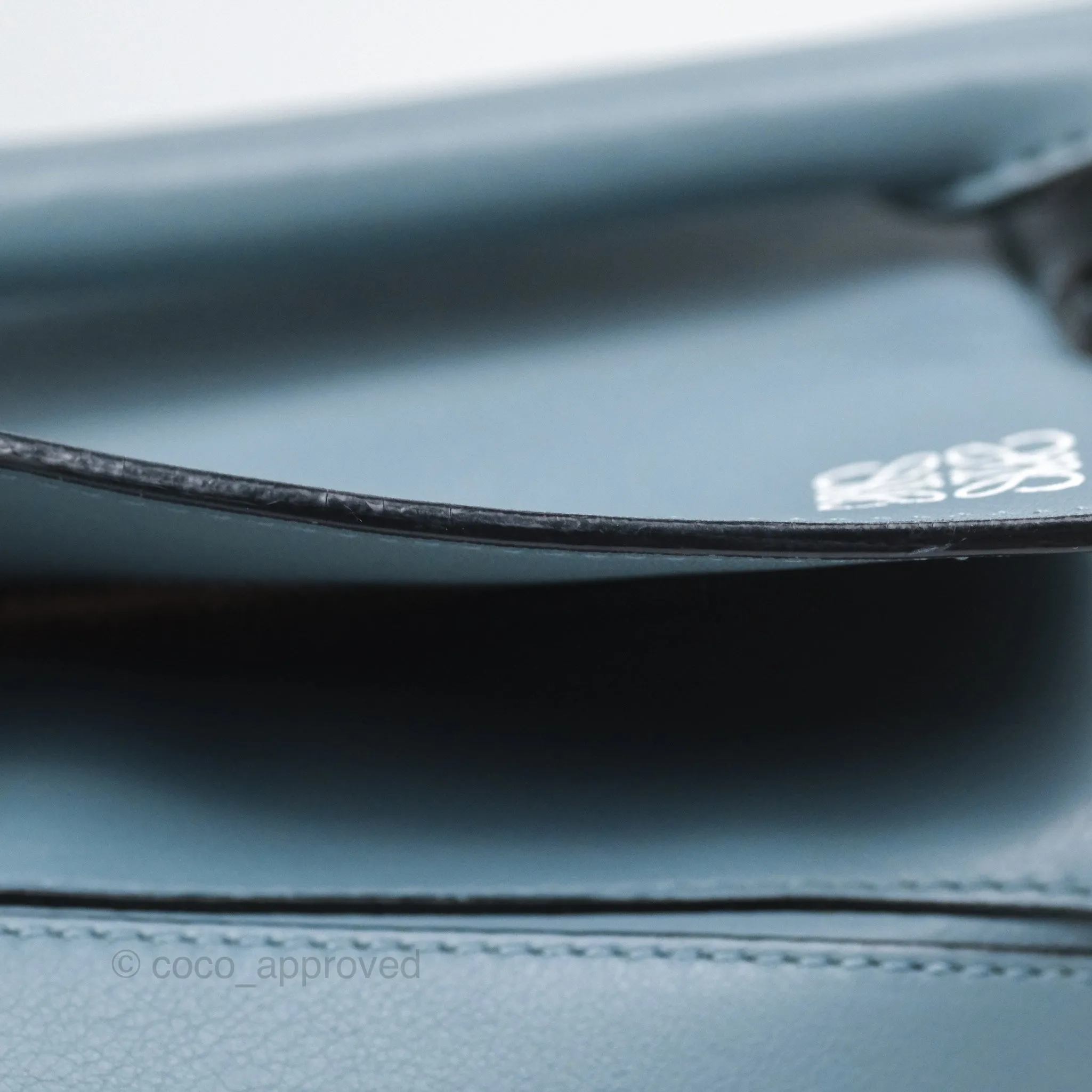 Loewe Medium Puzzle Bag Blue Calfskin Silver Hardware