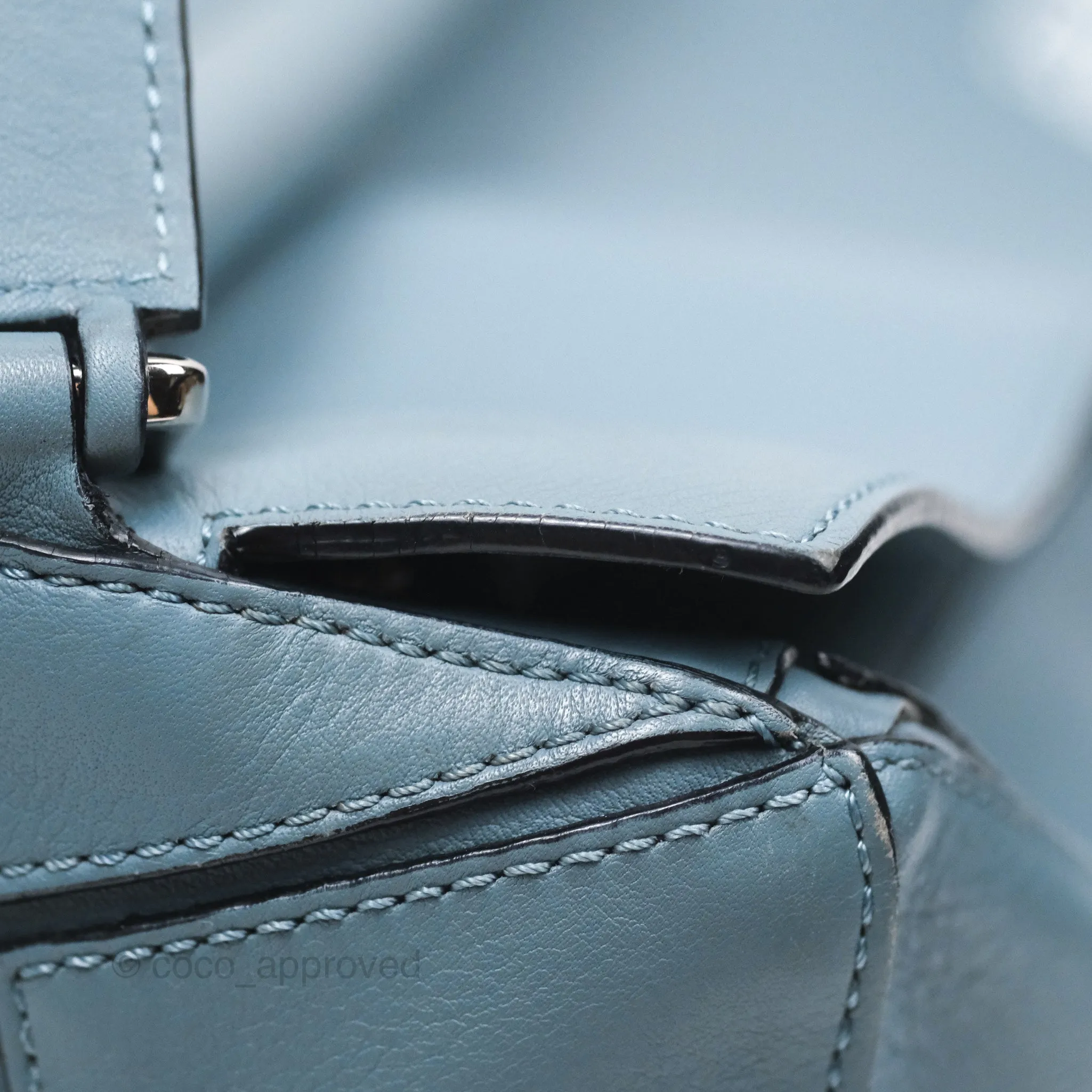 Loewe Medium Puzzle Bag Blue Calfskin Silver Hardware