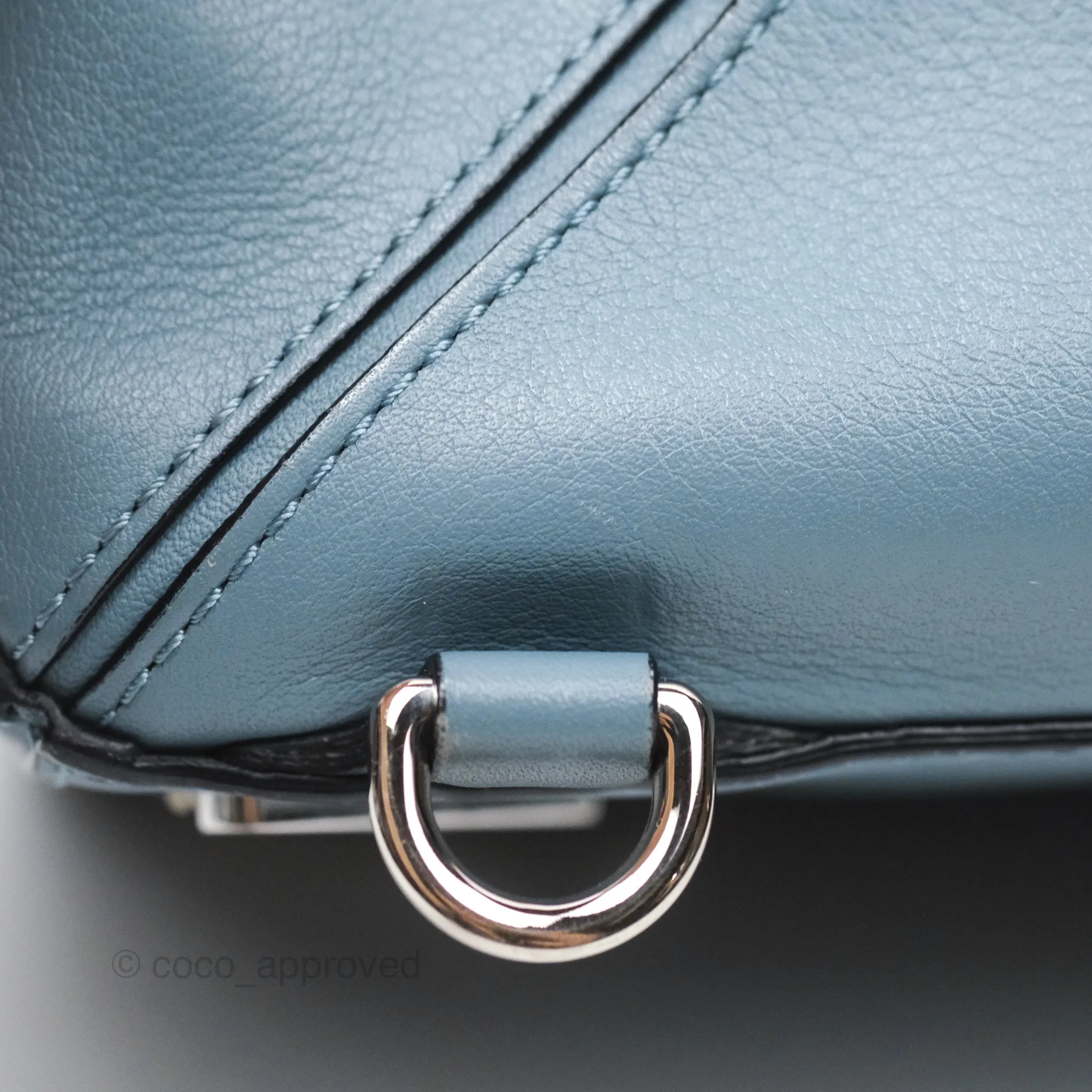 Loewe Medium Puzzle Bag Blue Calfskin Silver Hardware