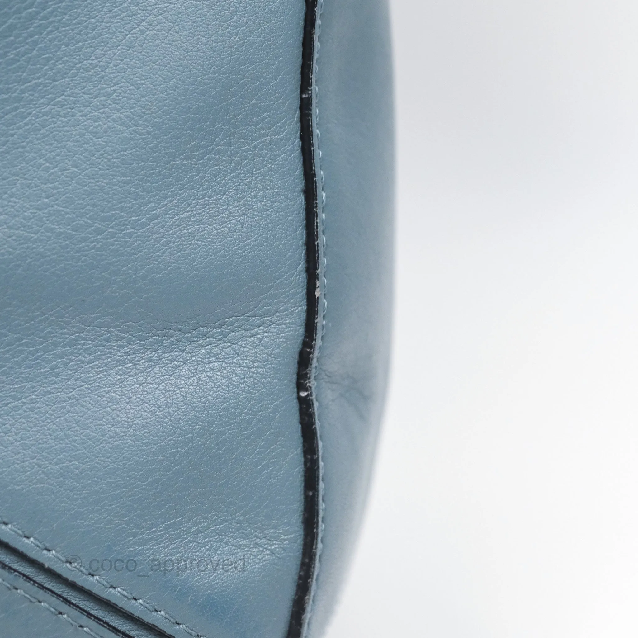 Loewe Medium Puzzle Bag Blue Calfskin Silver Hardware