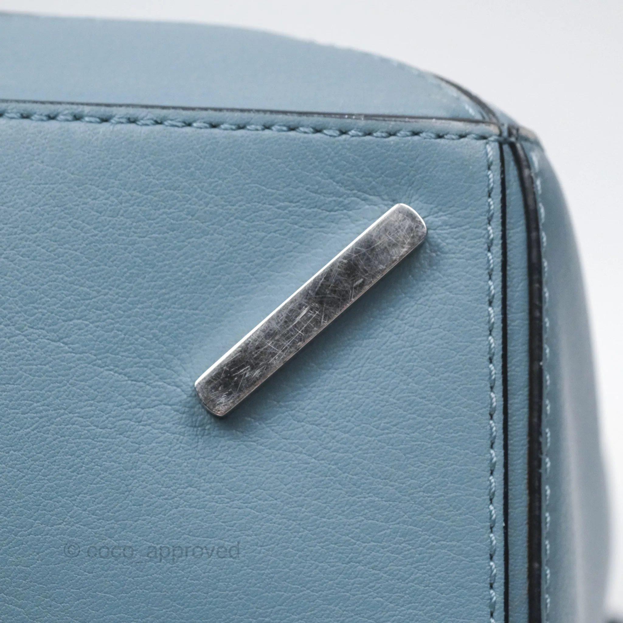 Loewe Medium Puzzle Bag Blue Calfskin Silver Hardware