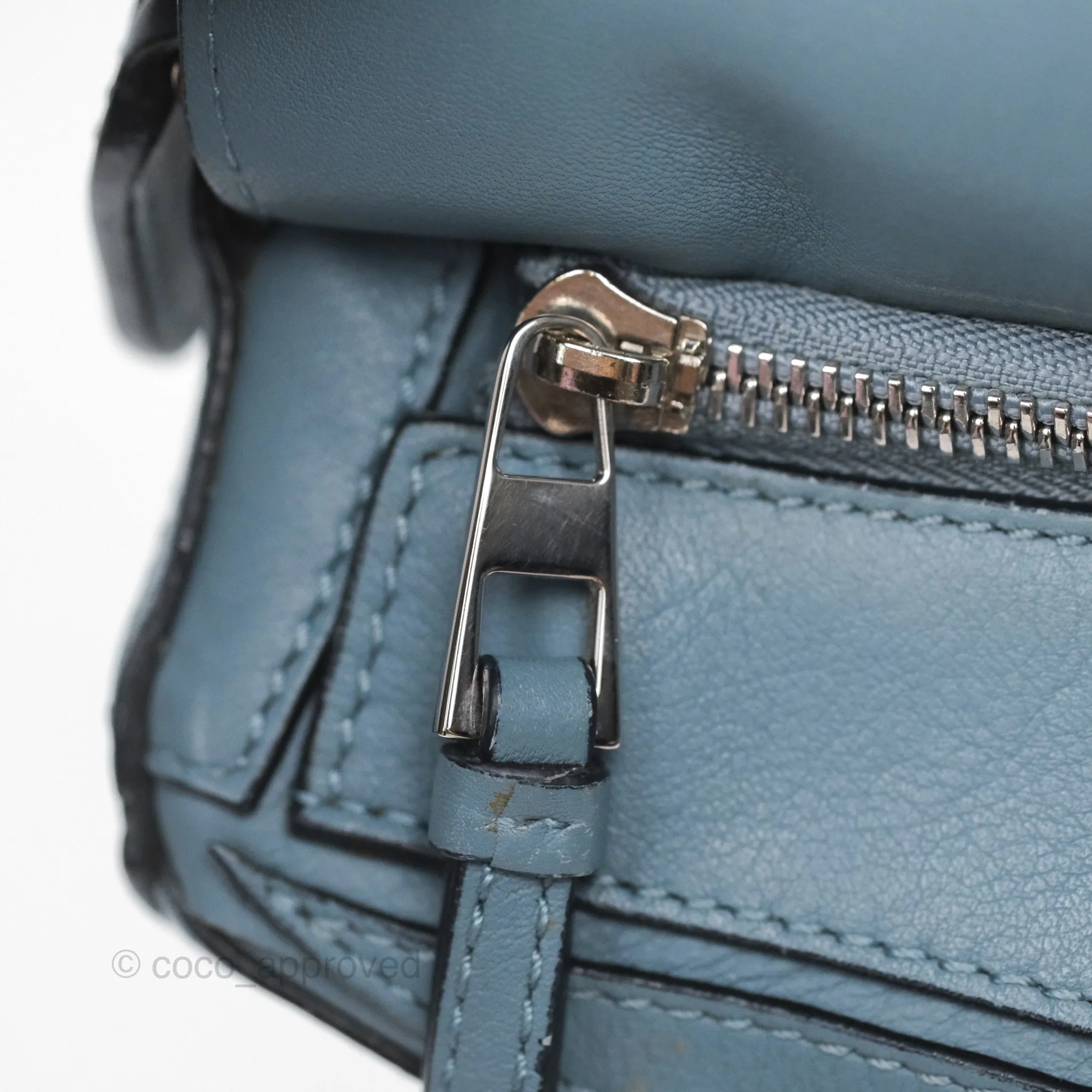 Loewe Medium Puzzle Bag Blue Calfskin Silver Hardware