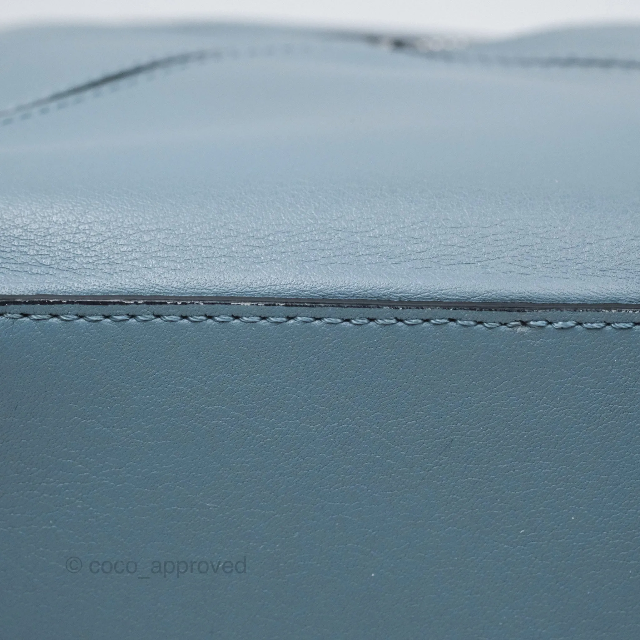 Loewe Medium Puzzle Bag Blue Calfskin Silver Hardware