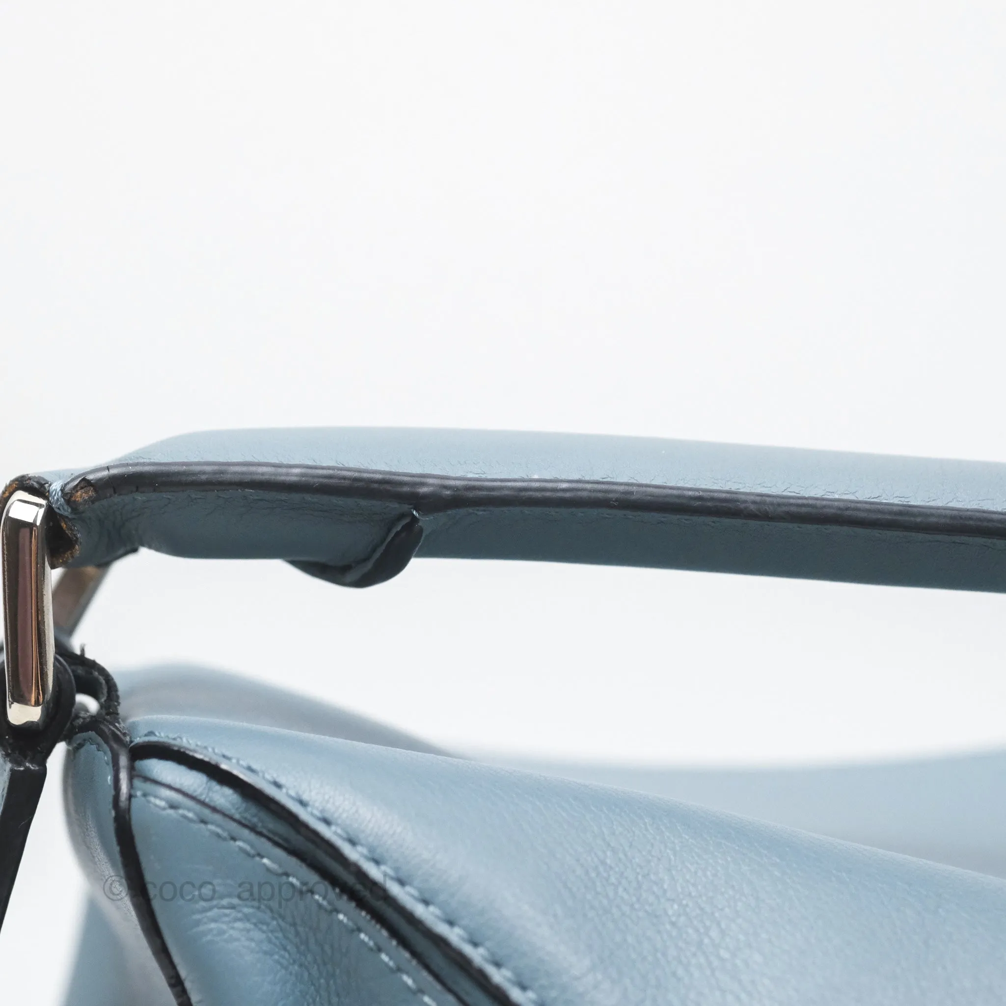Loewe Medium Puzzle Bag Blue Calfskin Silver Hardware