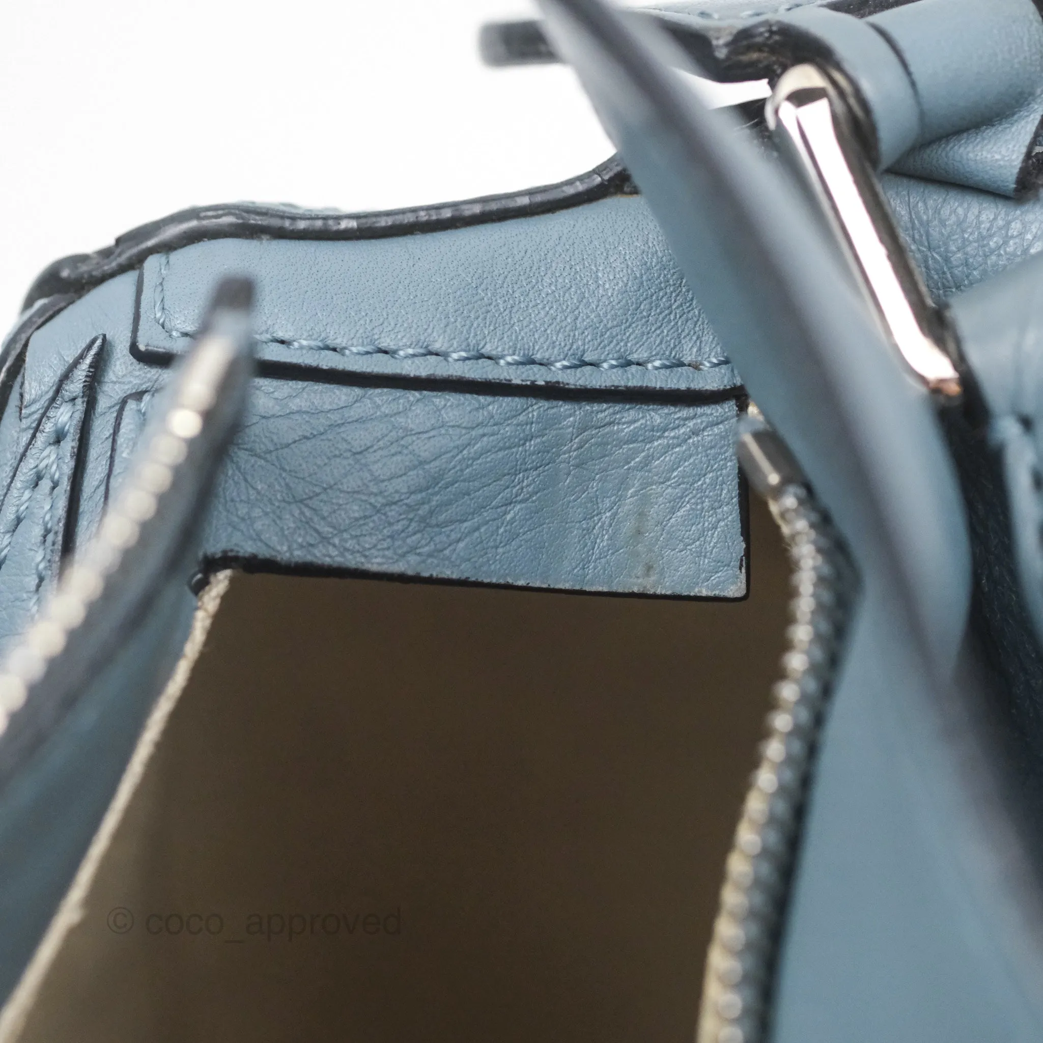 Loewe Medium Puzzle Bag Blue Calfskin Silver Hardware