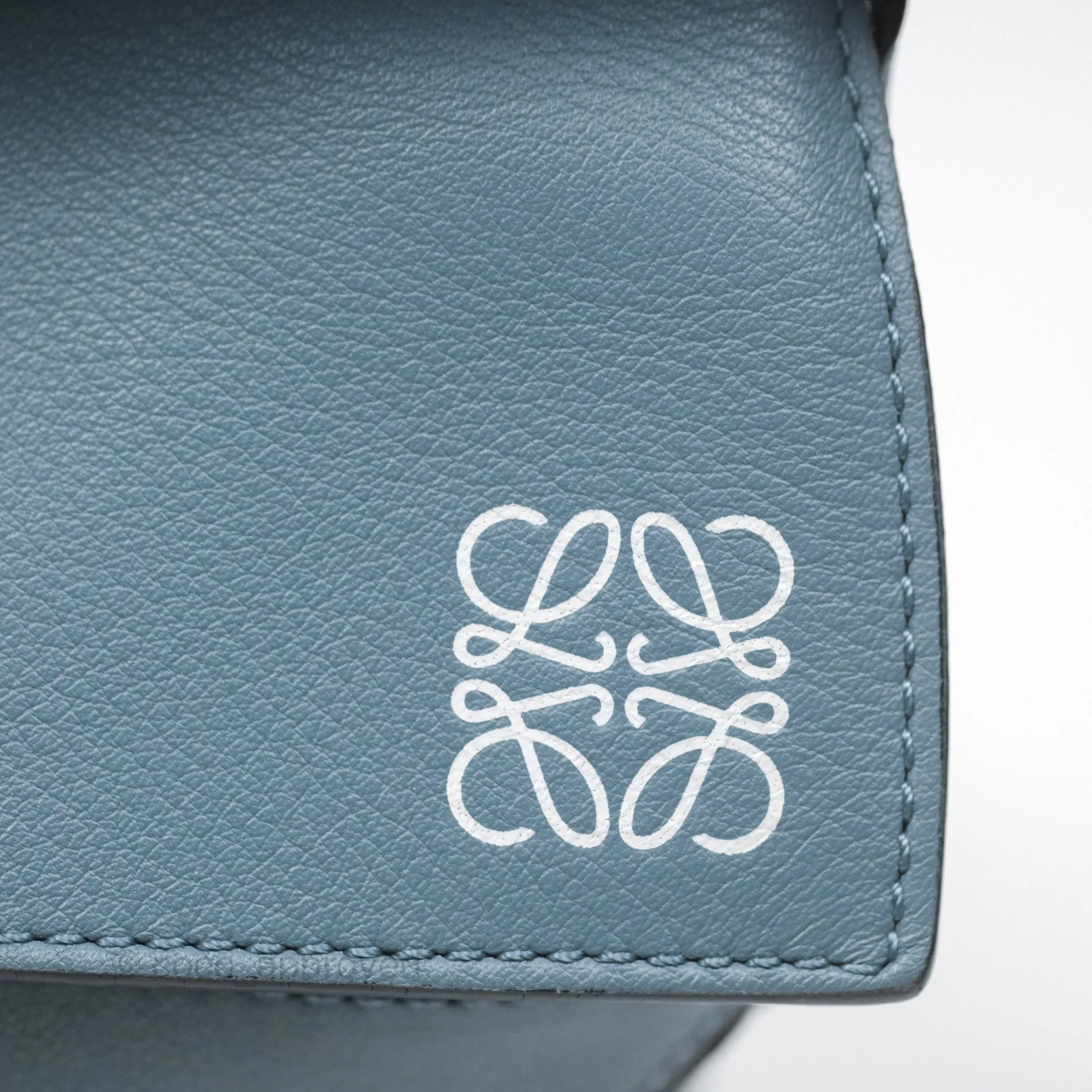 Loewe Medium Puzzle Bag Blue Calfskin Silver Hardware