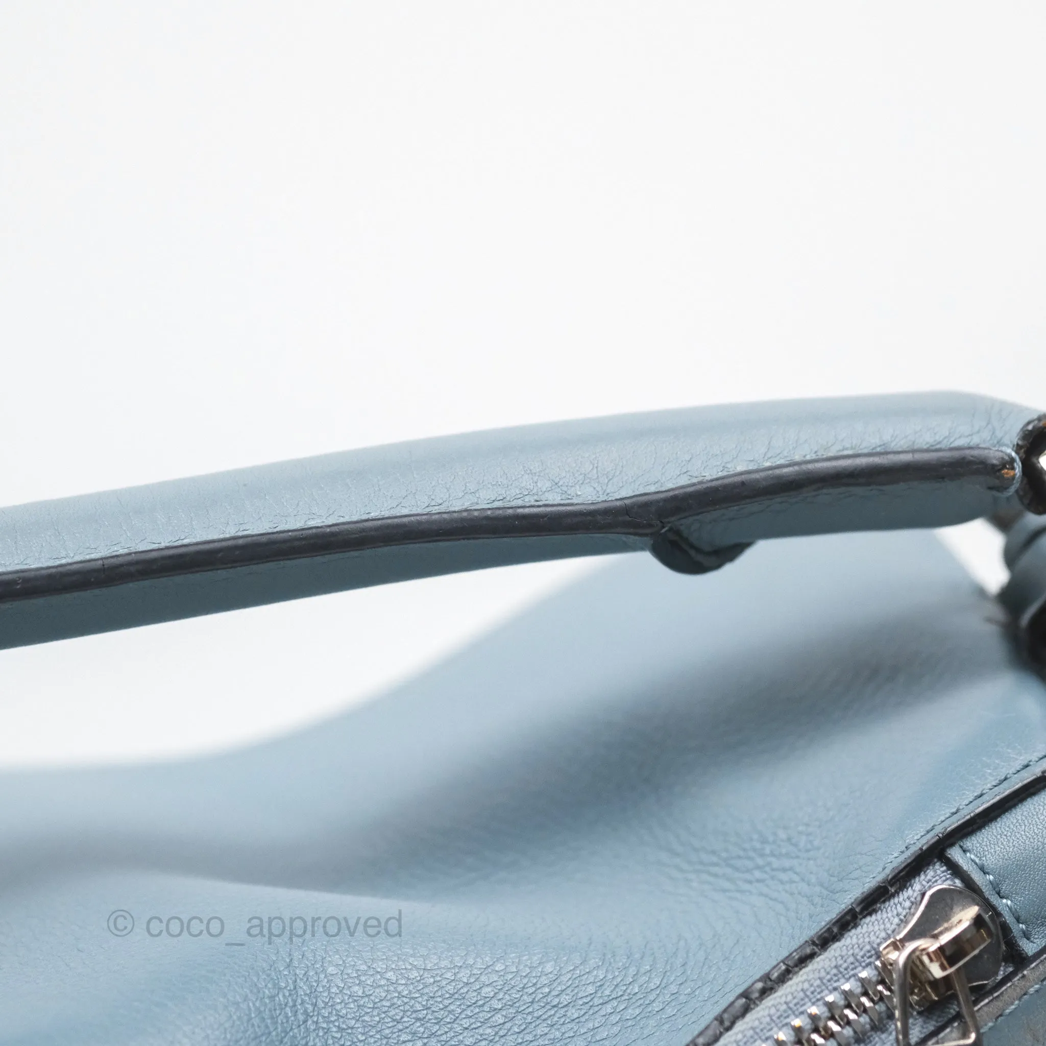 Loewe Medium Puzzle Bag Blue Calfskin Silver Hardware
