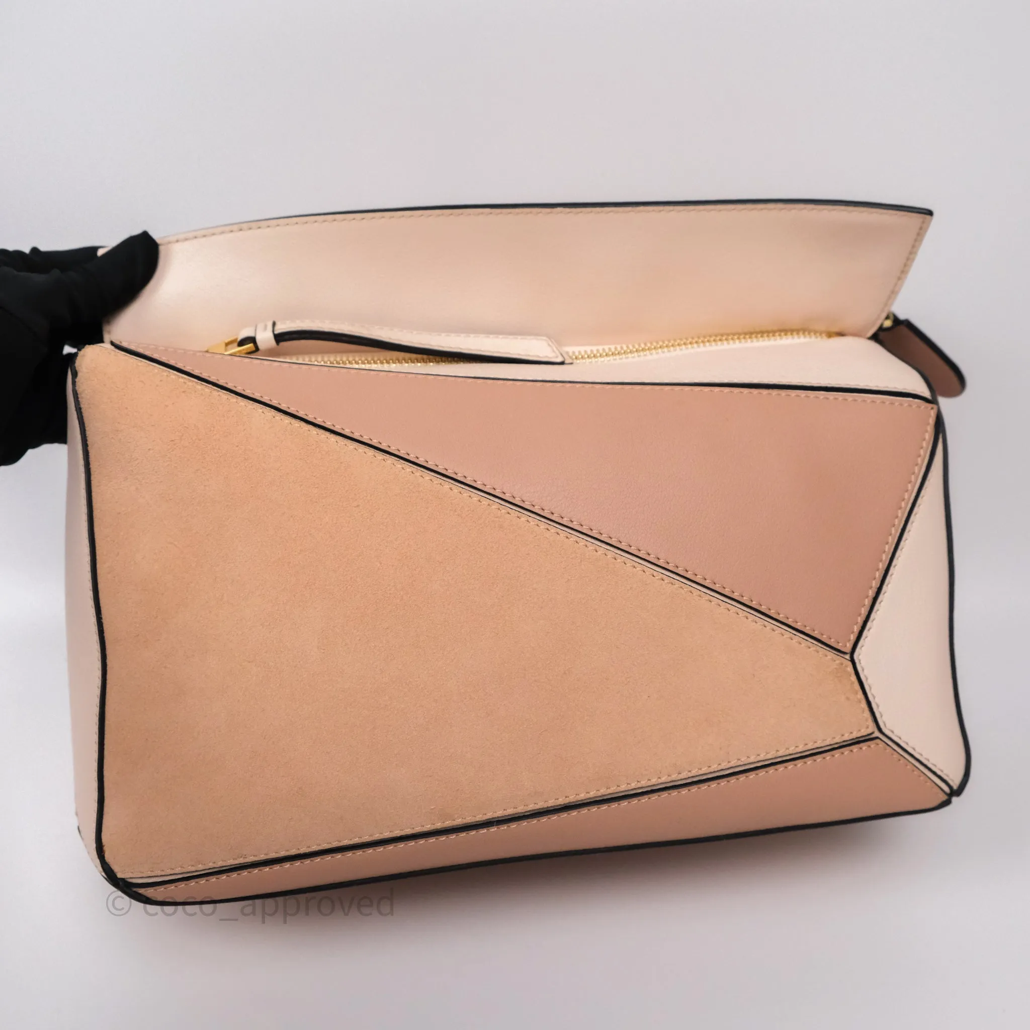 Loewe Medium Puzzle Bag Blush Pink Suede Calfskin