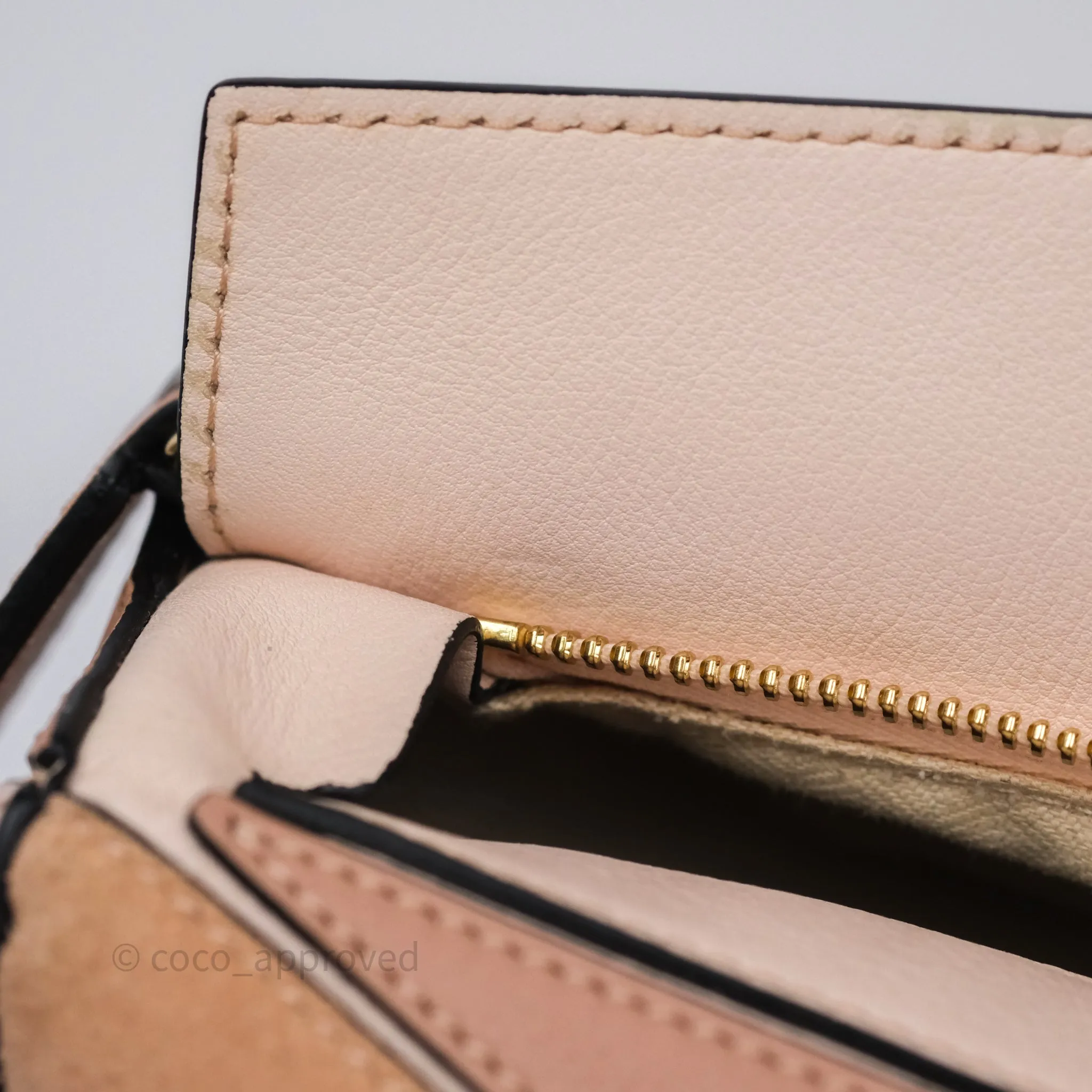 Loewe Medium Puzzle Bag Blush Pink Suede Calfskin