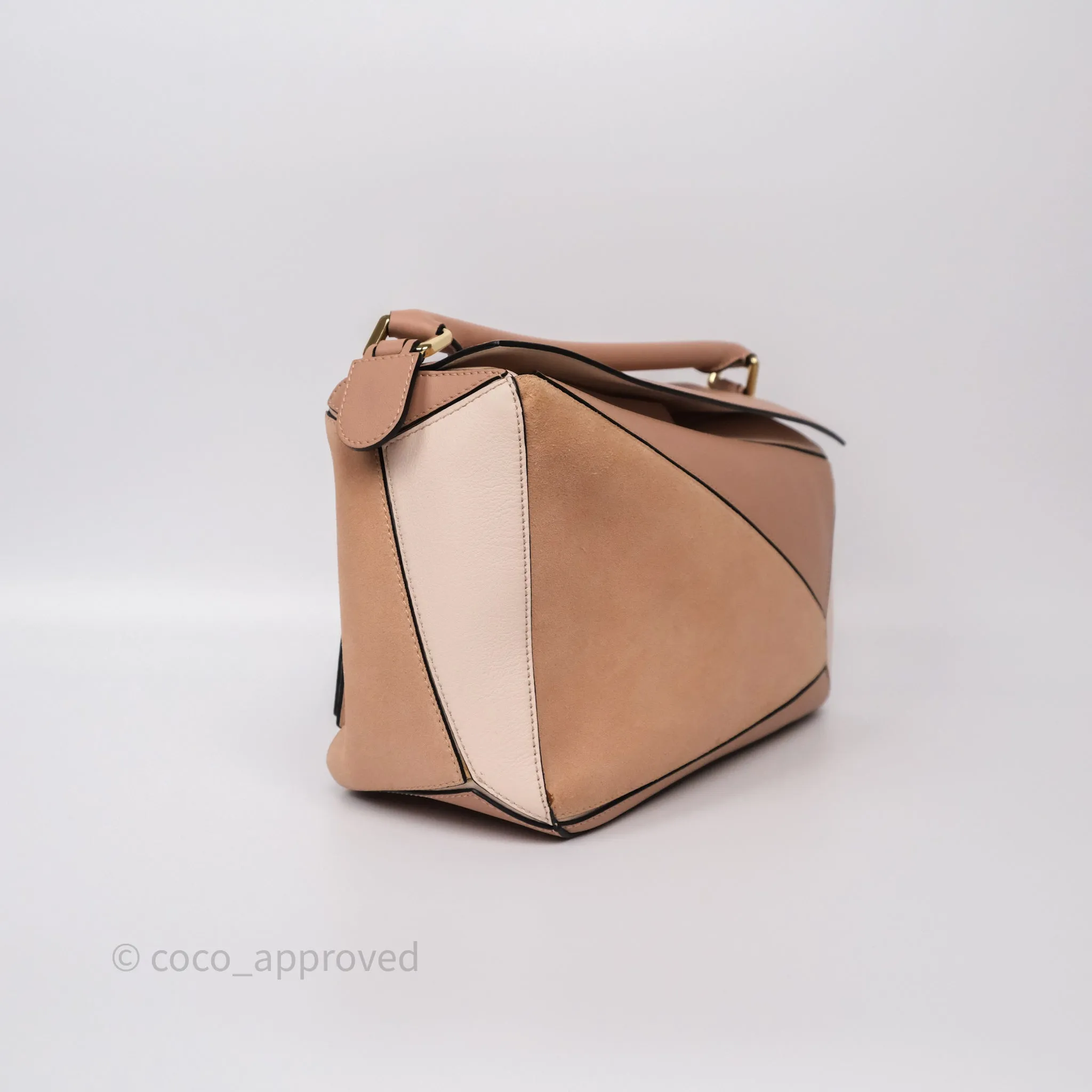 Loewe Medium Puzzle Bag Blush Pink Suede Calfskin