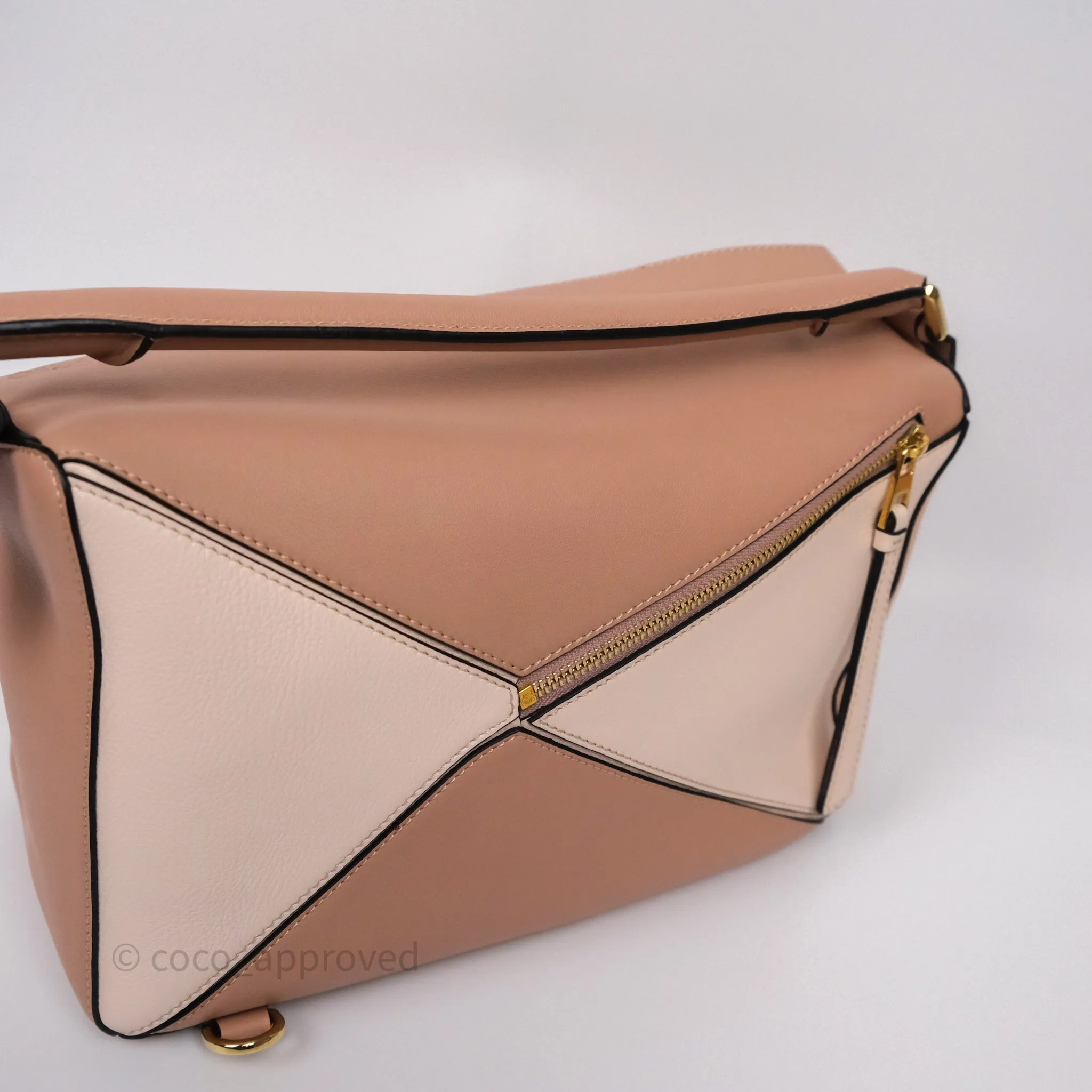 Loewe Medium Puzzle Bag Blush Pink Suede Calfskin