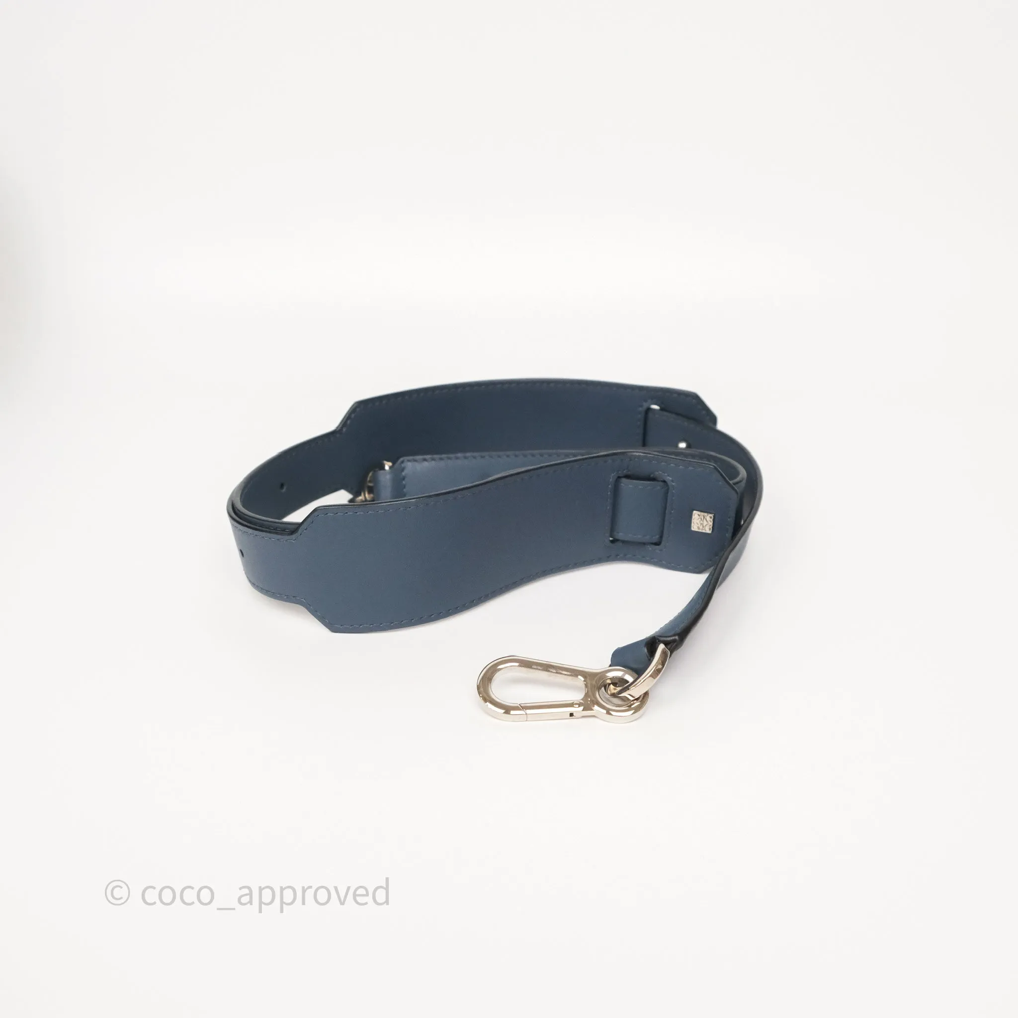 Loewe Medium Puzzle Bag Stone Blue Indigo Tan Calfskin Silver Hardware