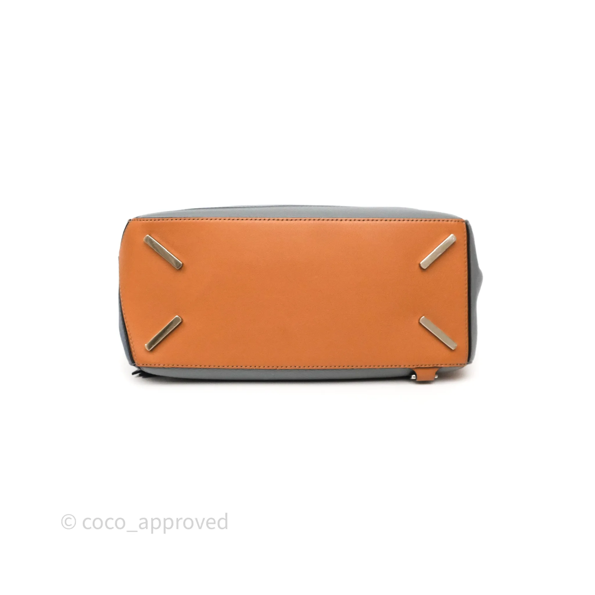 Loewe Medium Puzzle Bag Stone Blue Indigo Tan Calfskin Silver Hardware