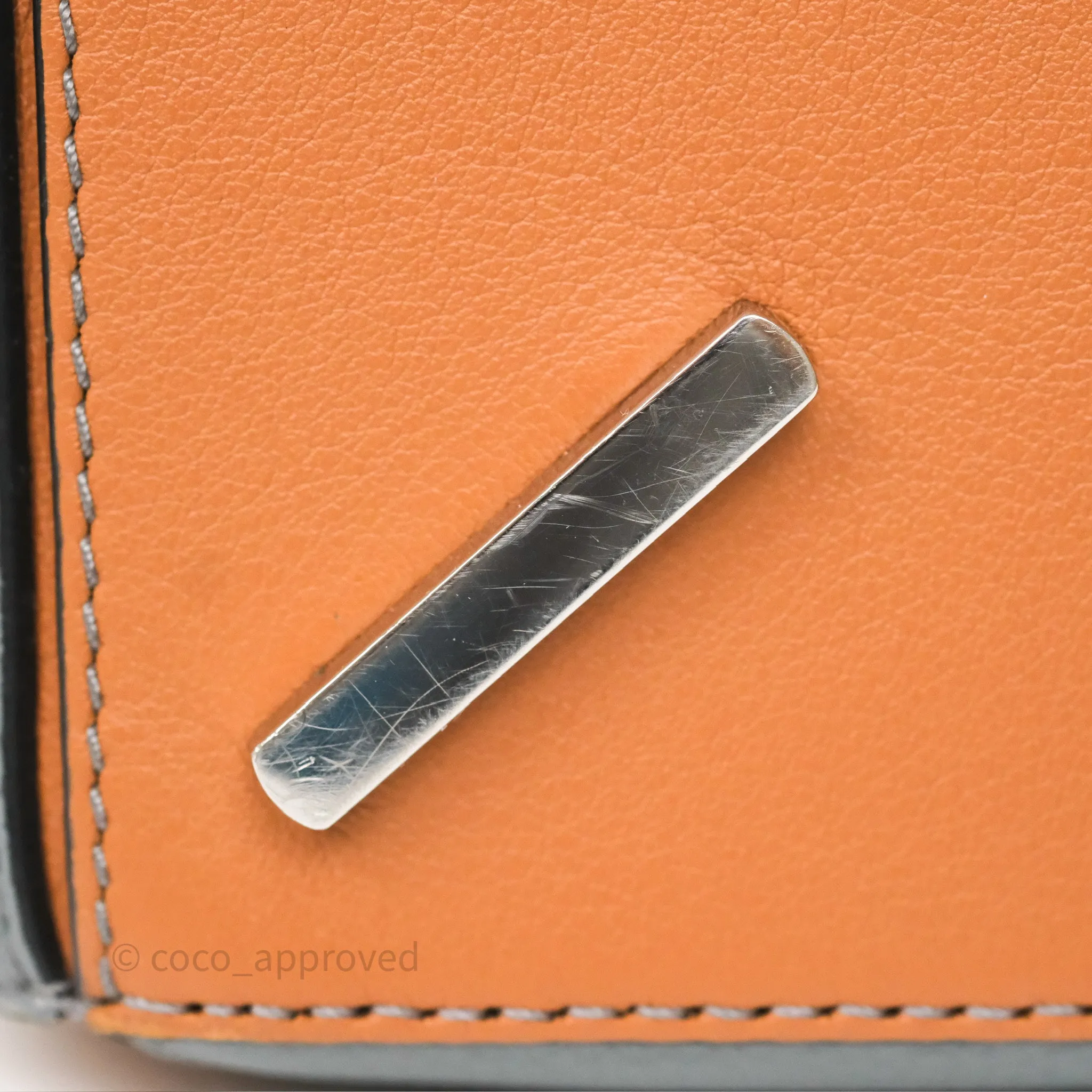 Loewe Medium Puzzle Bag Stone Blue Indigo Tan Calfskin Silver Hardware