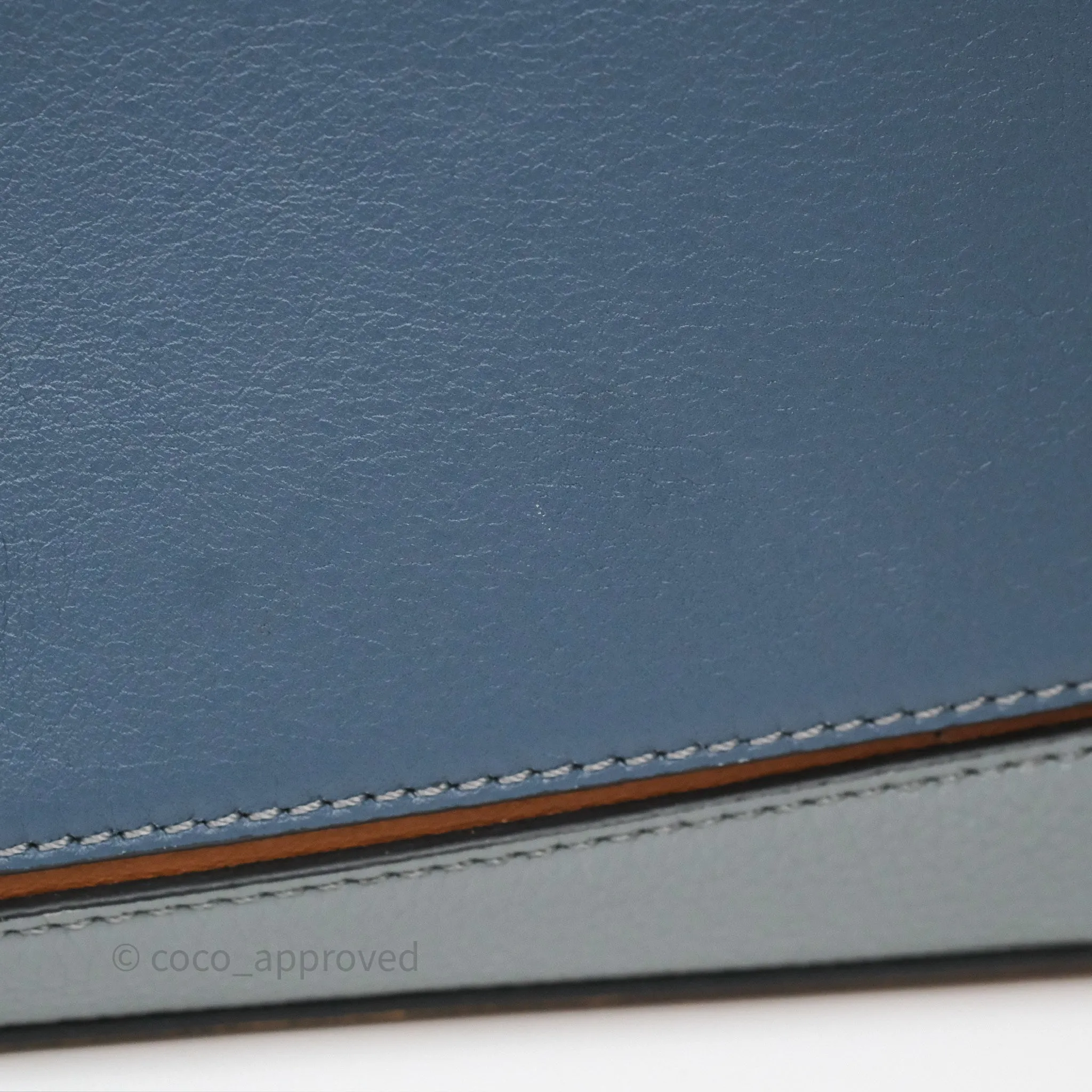 Loewe Medium Puzzle Bag Stone Blue Indigo Tan Calfskin Silver Hardware