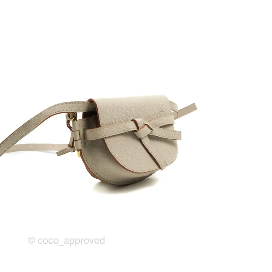 Loewe Mini Dual Gate Bag Light Ghost Pebbled Grain Calfskin