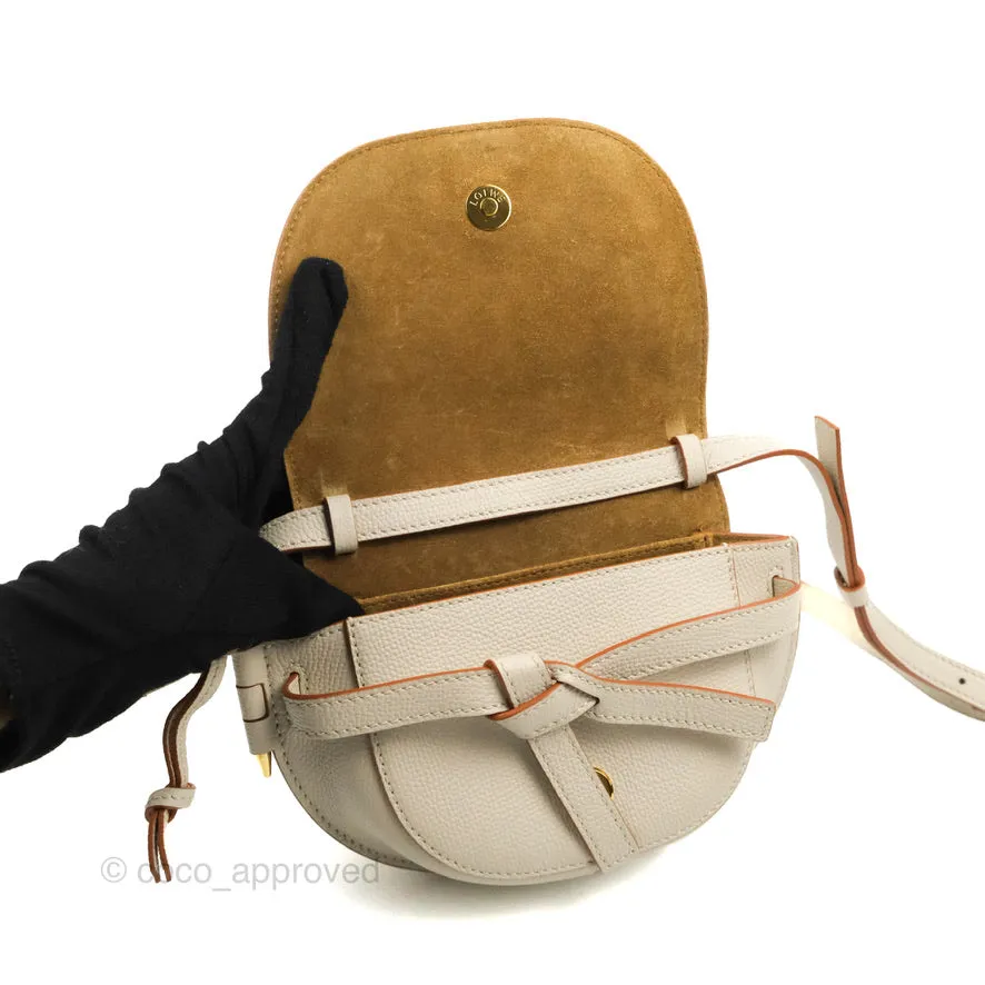 Loewe Mini Dual Gate Bag Light Ghost Pebbled Grain Calfskin