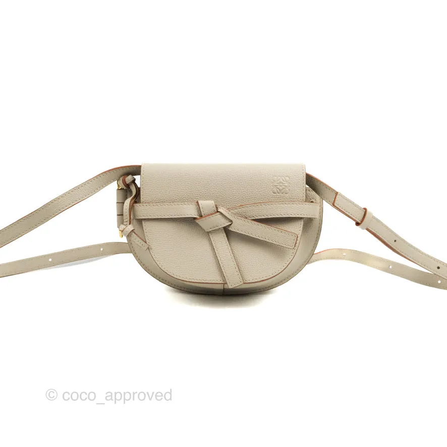 Loewe Mini Dual Gate Bag Light Ghost Pebbled Grain Calfskin