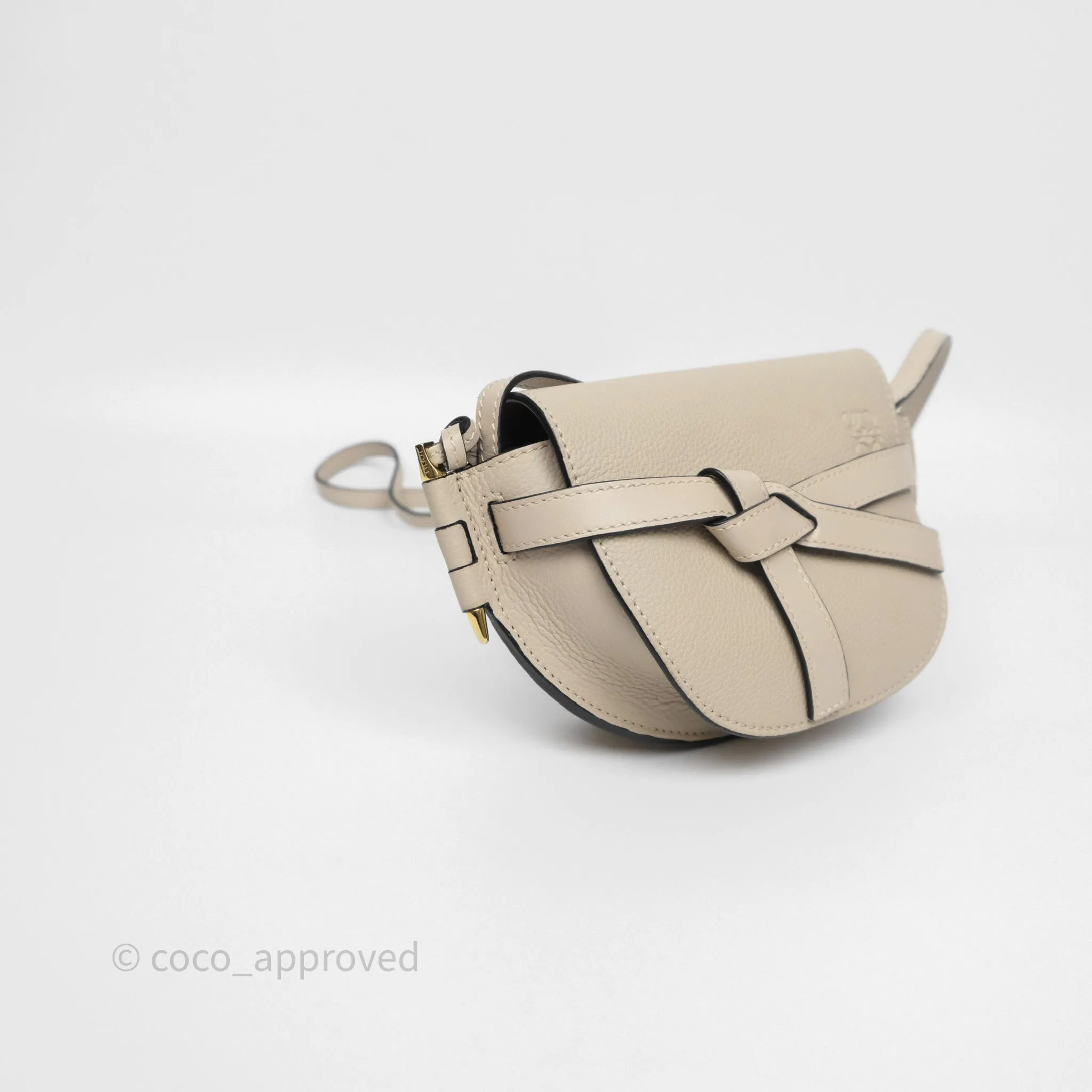 Loewe Mini Dual Gate Bag Sand Grain Calfskin