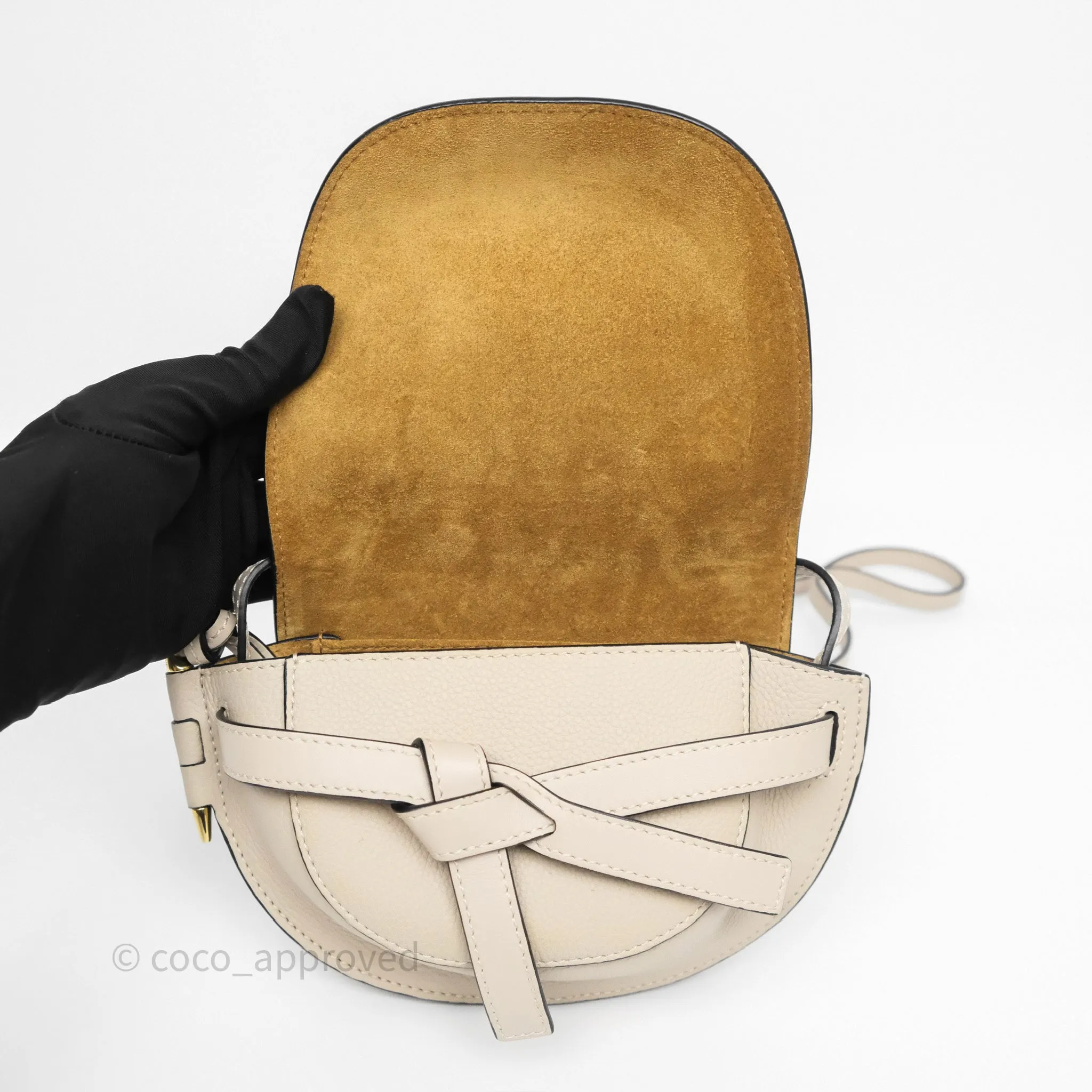 Loewe Mini Dual Gate Bag Sand Grain Calfskin