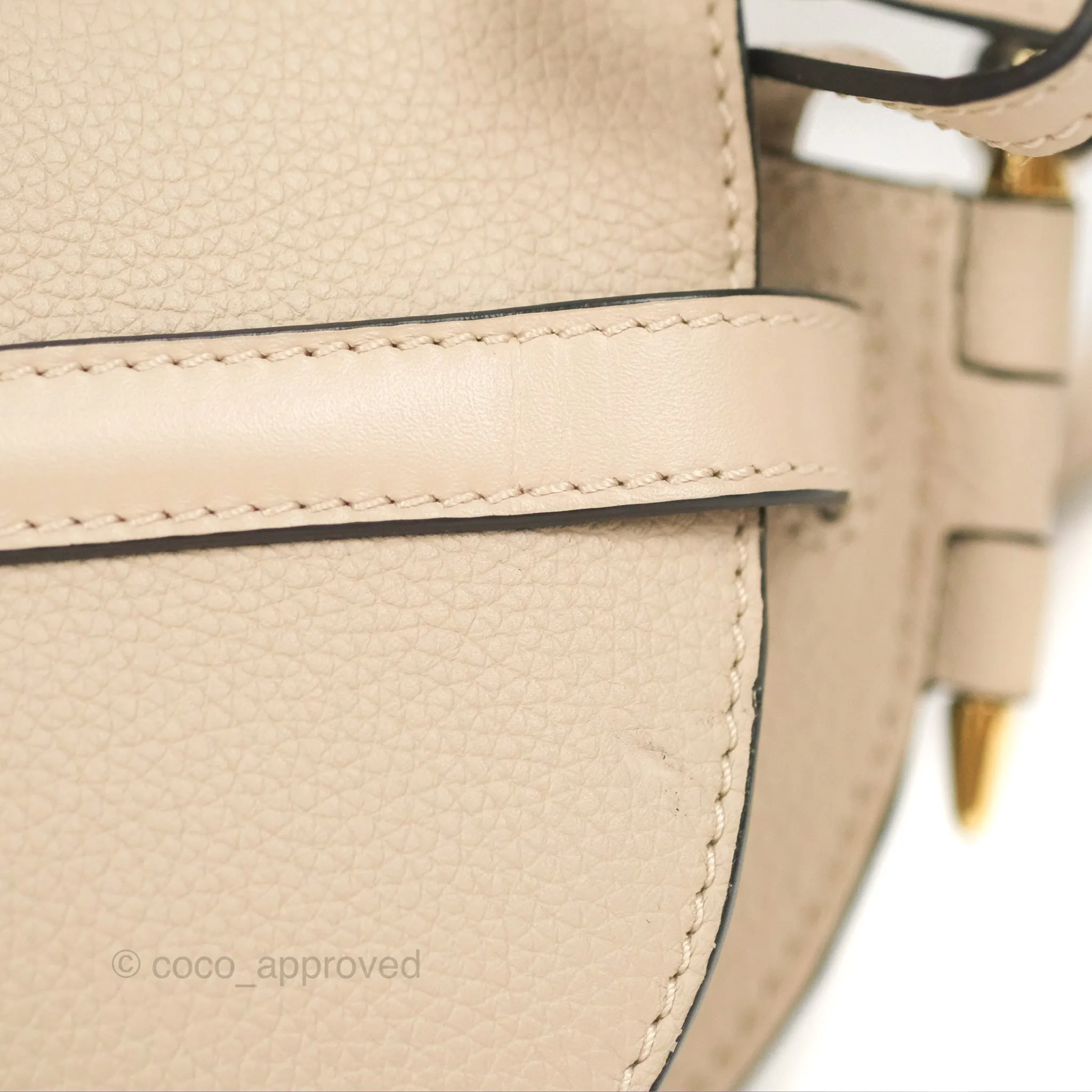 Loewe Mini Dual Gate Bag Sand Pebbled Grain Calfskin