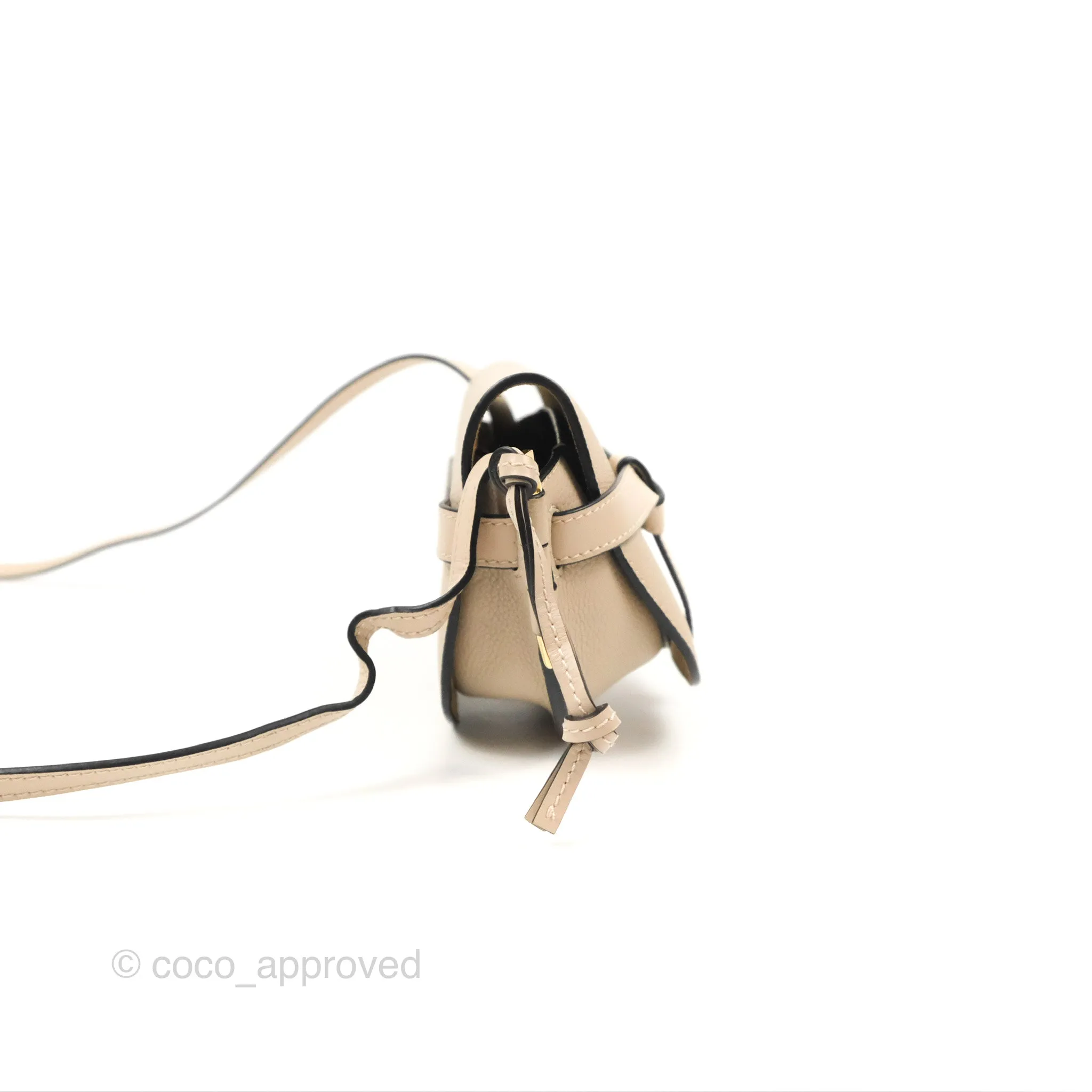 Loewe Mini Dual Gate Bag Sand Pebbled Grain Calfskin