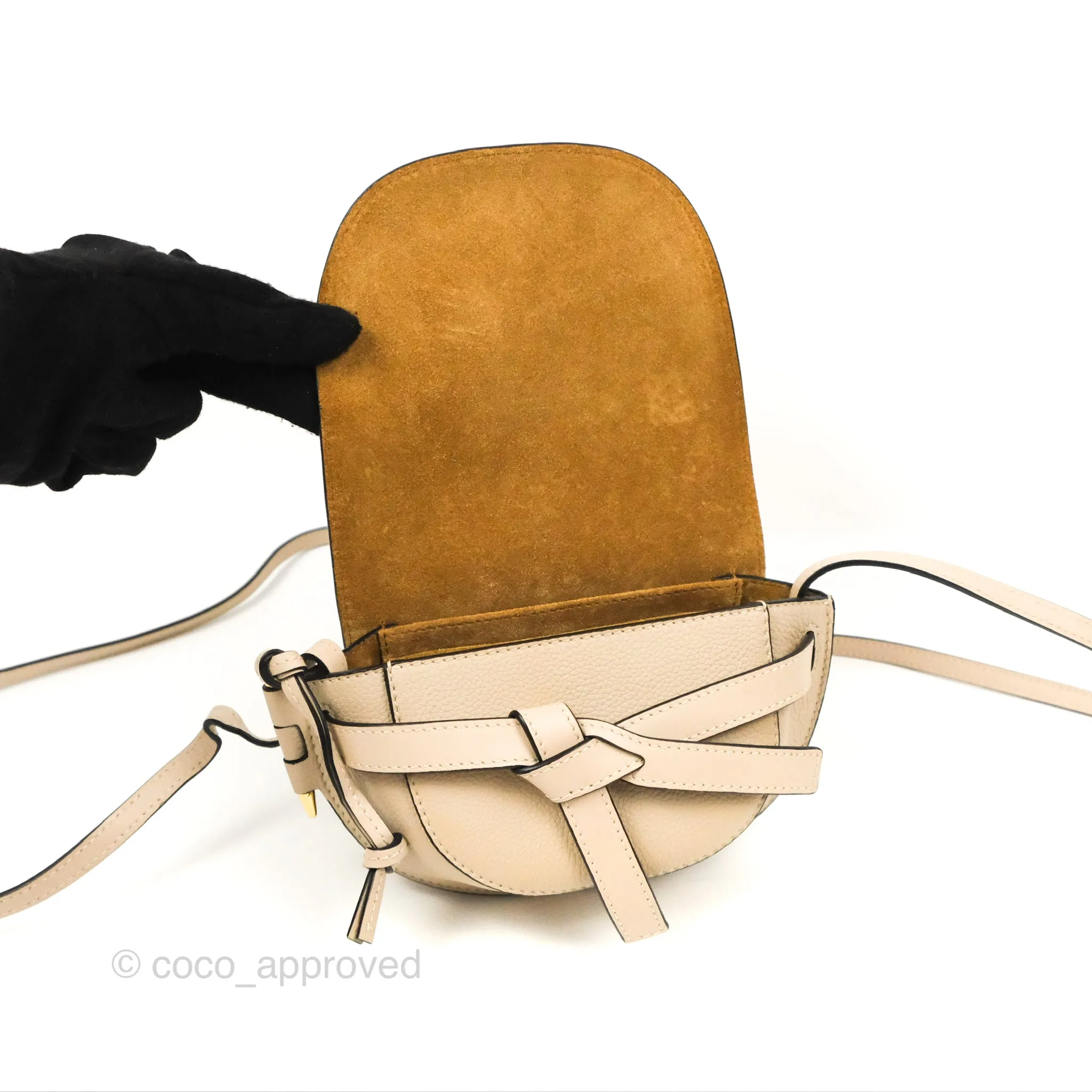 Loewe Mini Dual Gate Bag Sand Pebbled Grain Calfskin
