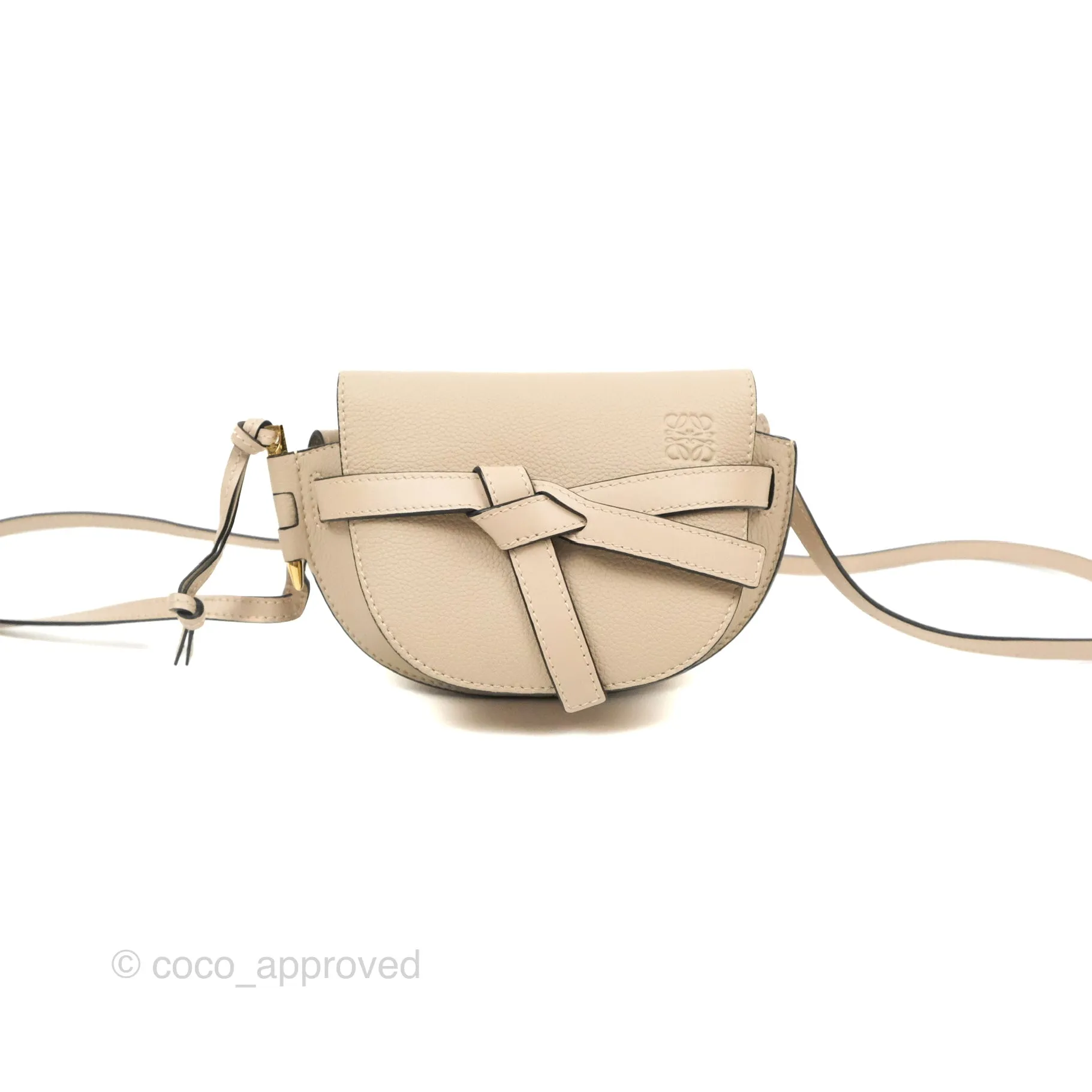 Loewe Mini Dual Gate Bag Sand Pebbled Grain Calfskin