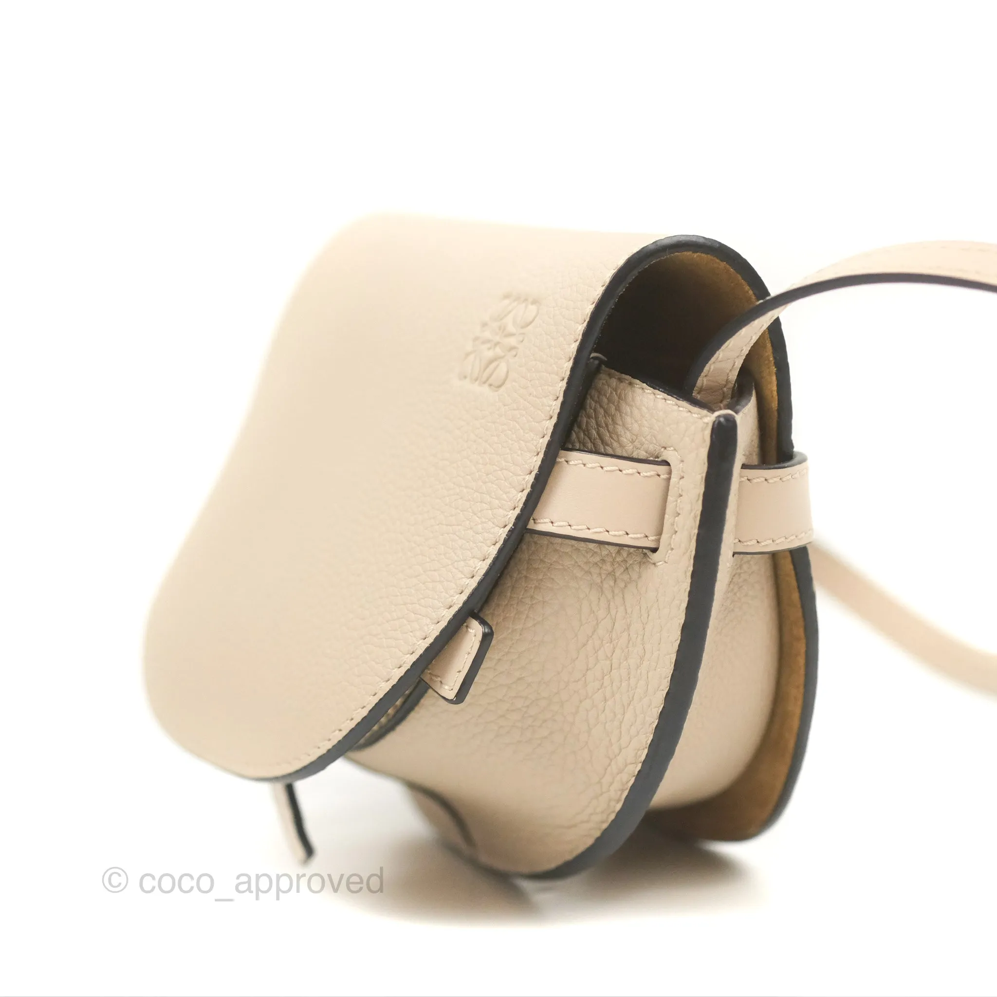 Loewe Mini Dual Gate Bag Sand Pebbled Grain Calfskin