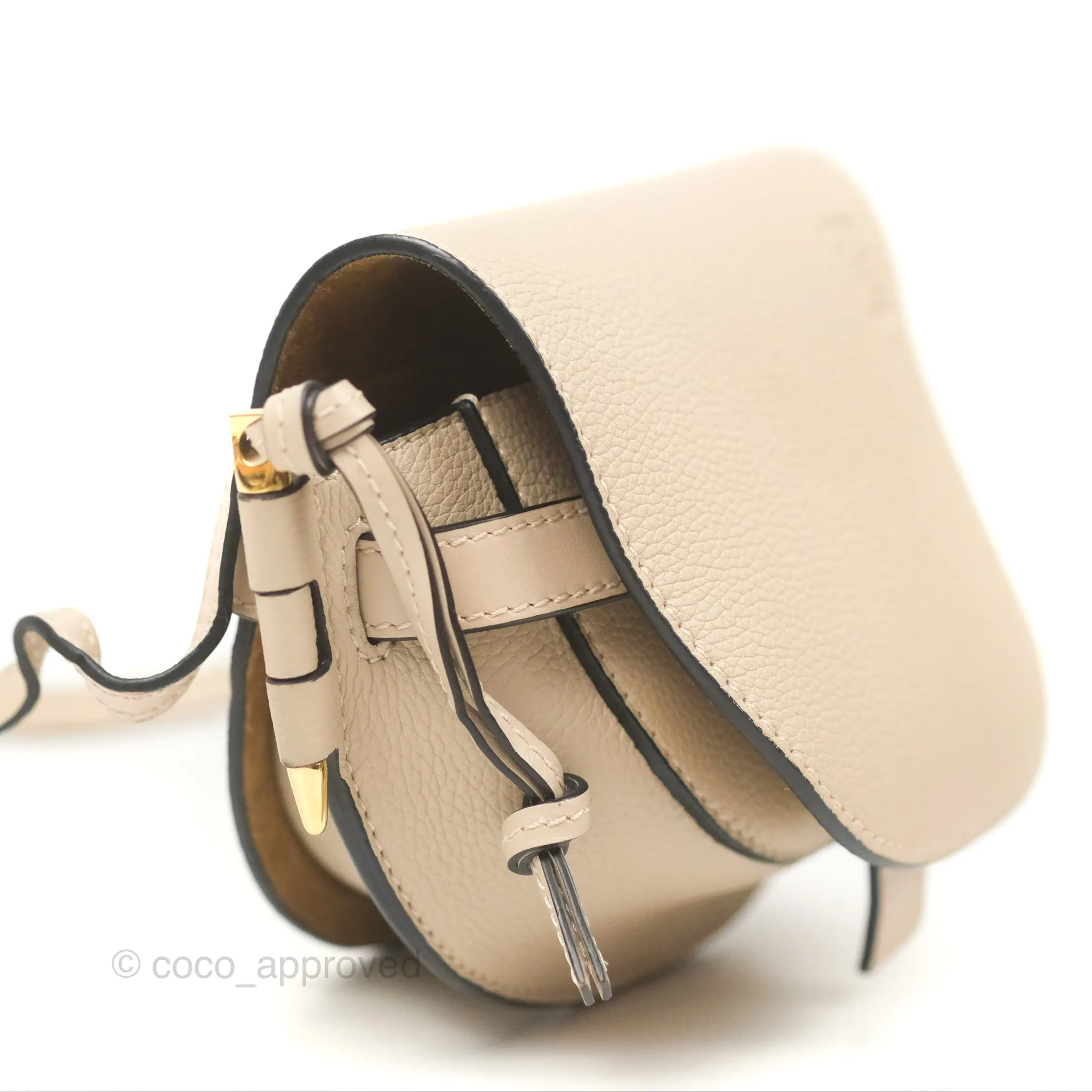 Loewe Mini Dual Gate Bag Sand Pebbled Grain Calfskin