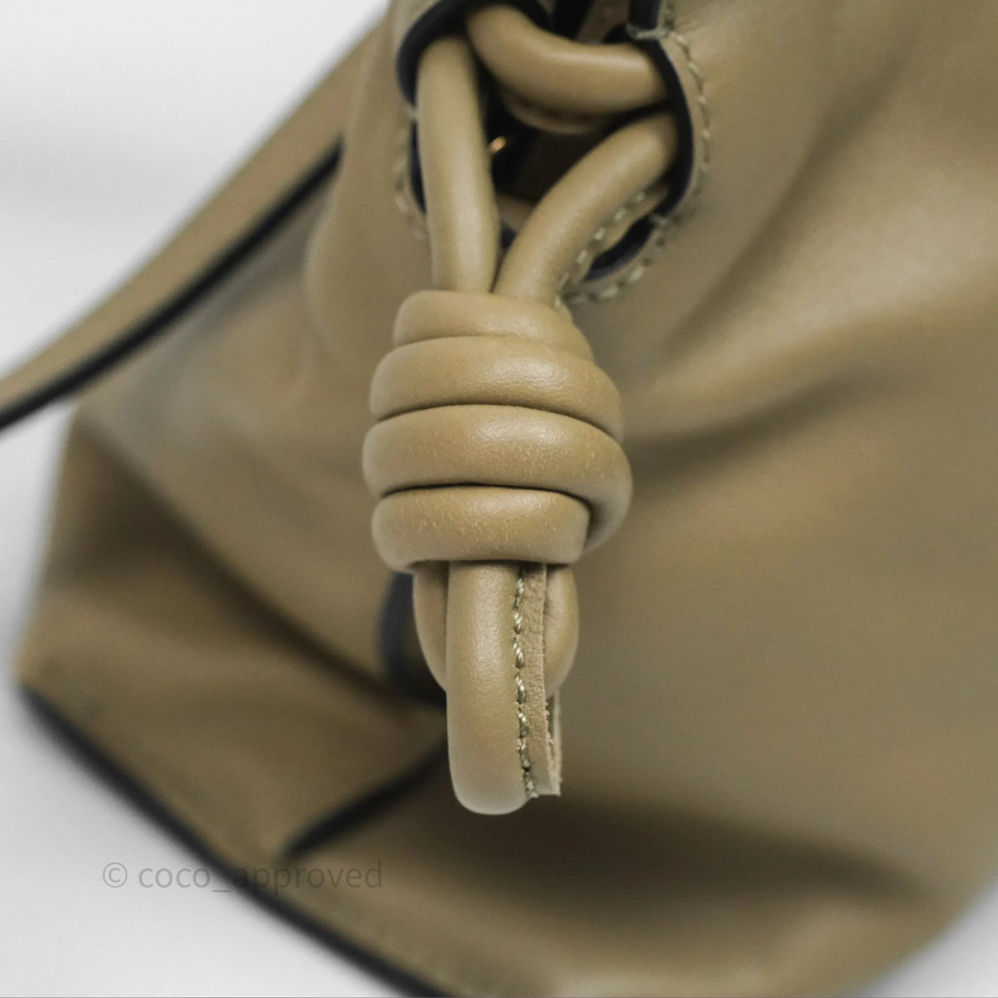 Loewe Mini Flamenco Clutch in Nappa Calfskin Clay Green