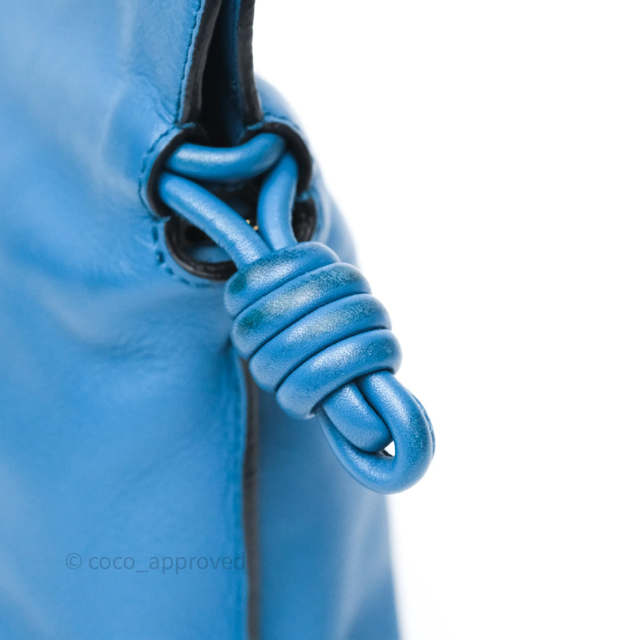 Loewe Mini Flamenco Clutch Nappa Calfskin Teal Blue