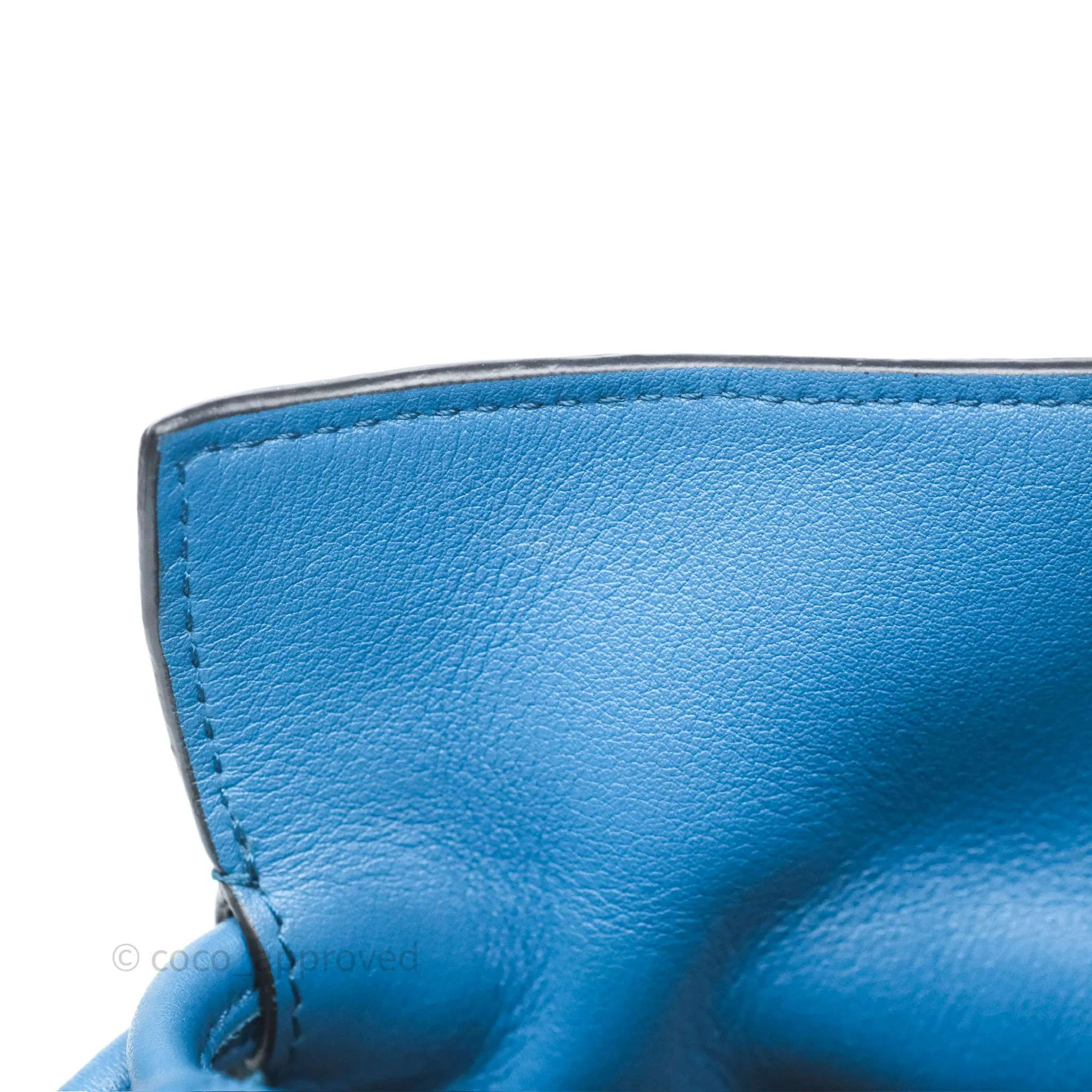 Loewe Mini Flamenco Clutch Nappa Calfskin Teal Blue
