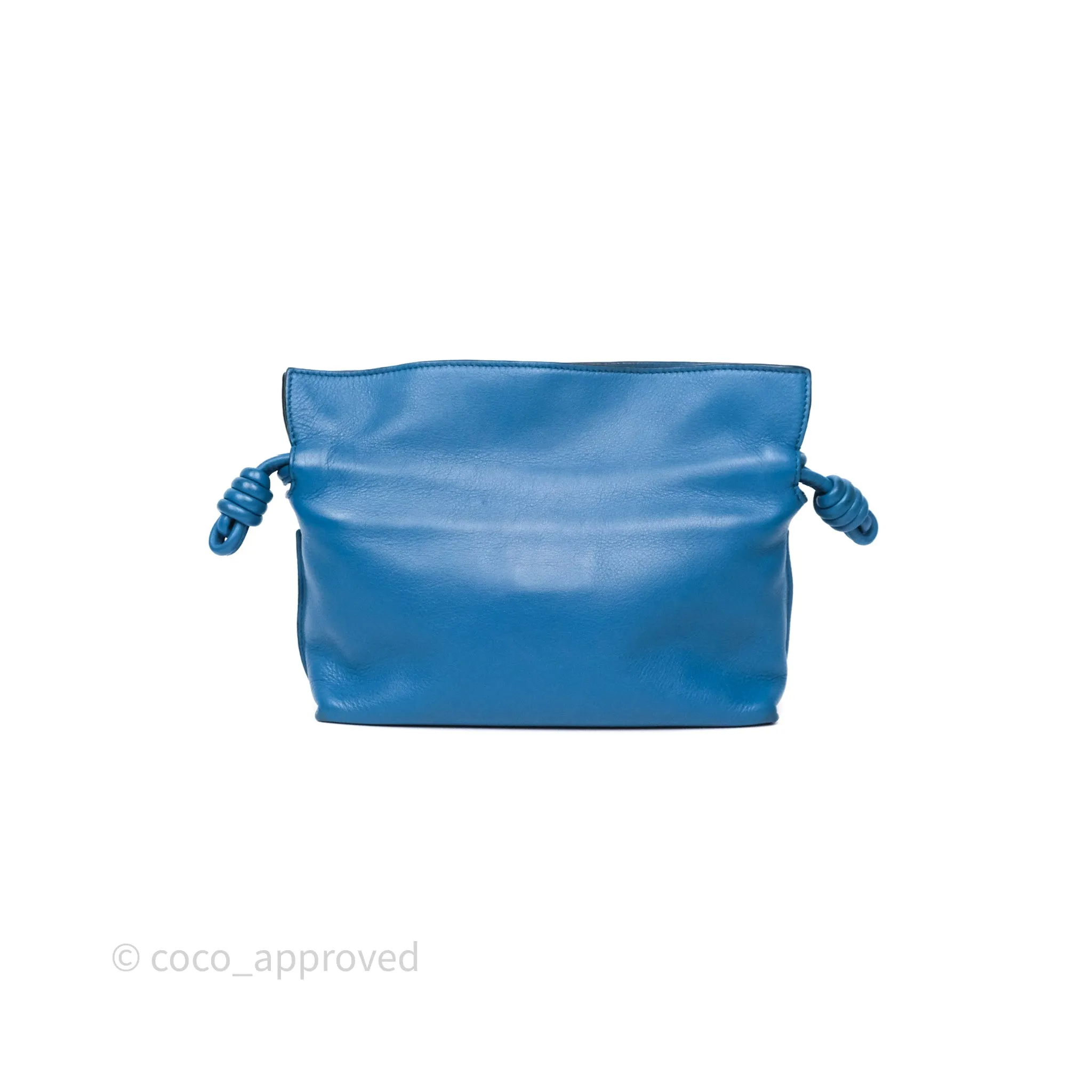 Loewe Mini Flamenco Clutch Nappa Calfskin Teal Blue