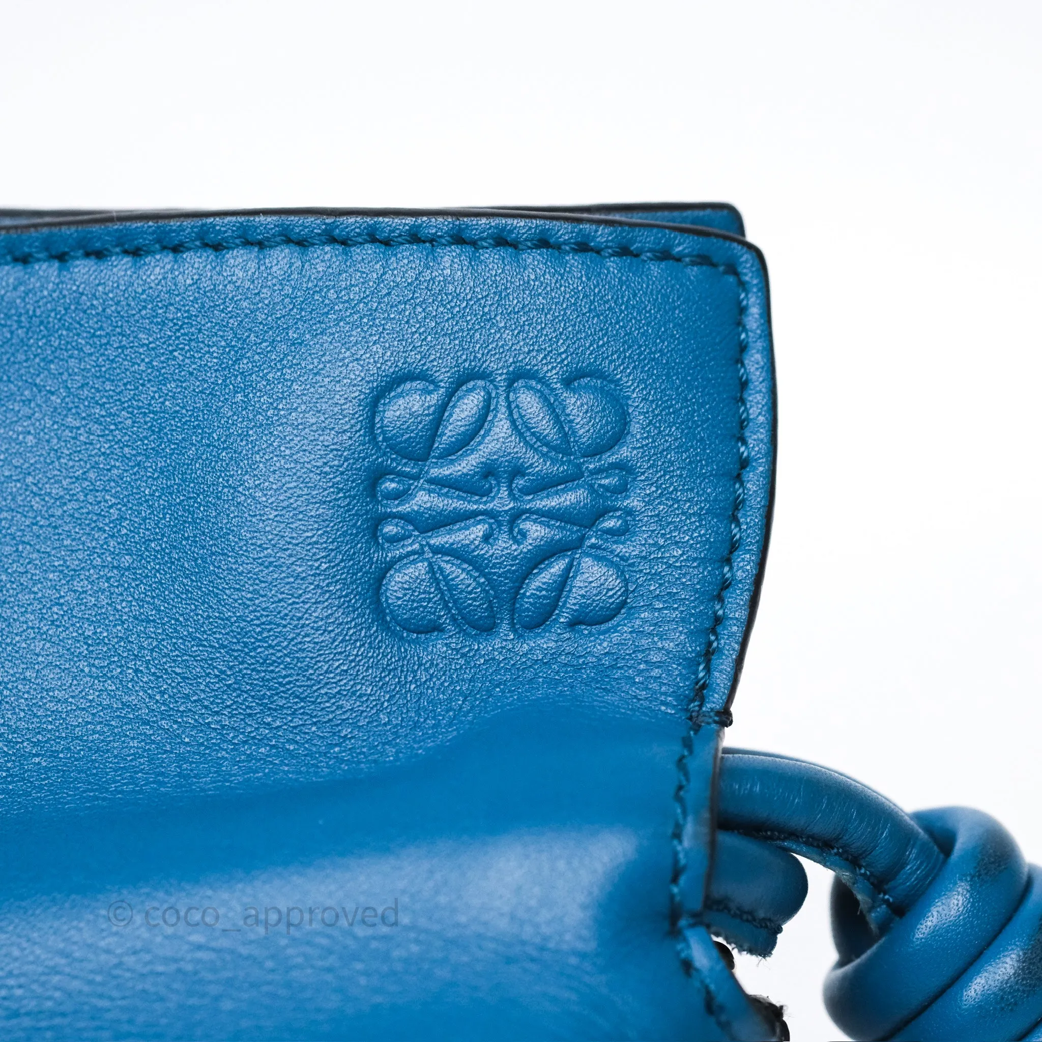 Loewe Mini Flamenco Clutch Nappa Calfskin Teal Blue