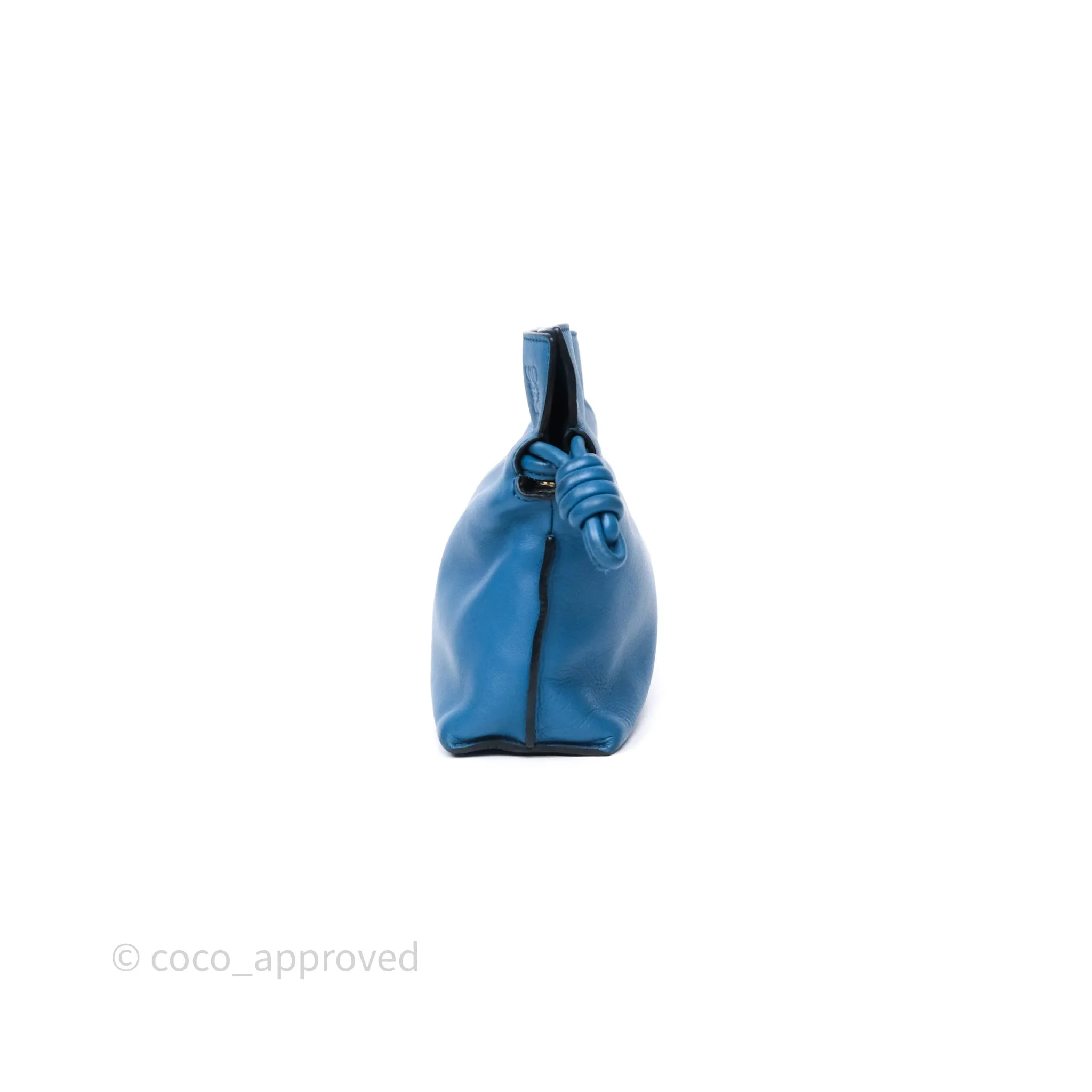 Loewe Mini Flamenco Clutch Nappa Calfskin Teal Blue
