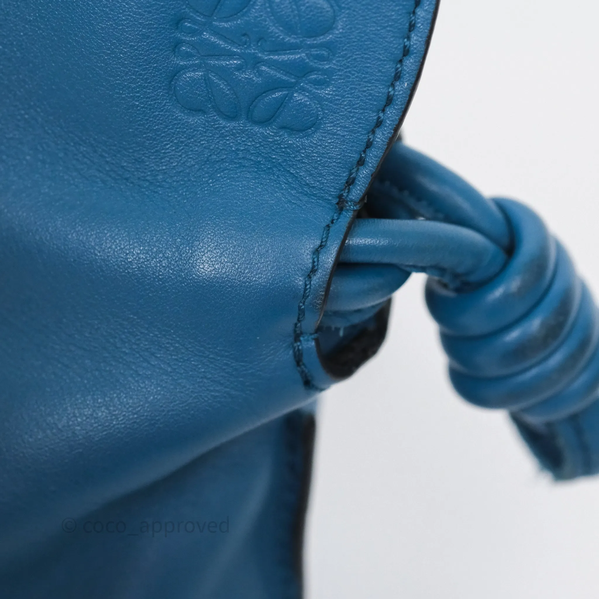 Loewe Mini Flamenco Clutch Nappa Calfskin Teal Blue