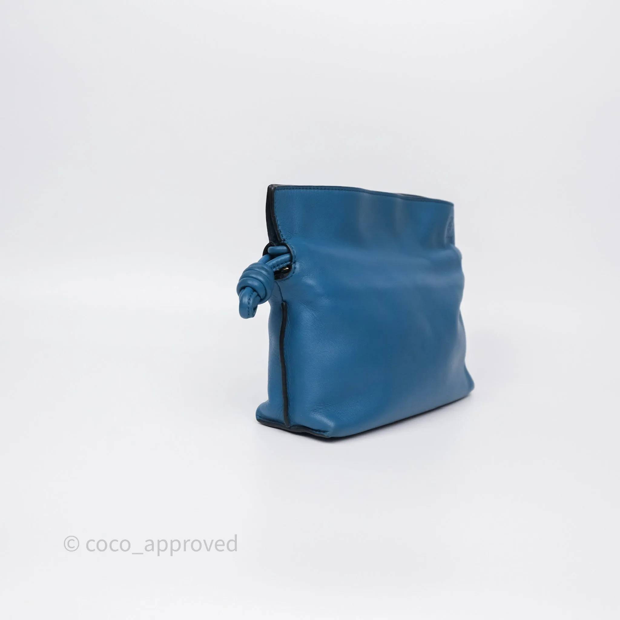 Loewe Mini Flamenco Clutch Nappa Calfskin Teal Blue